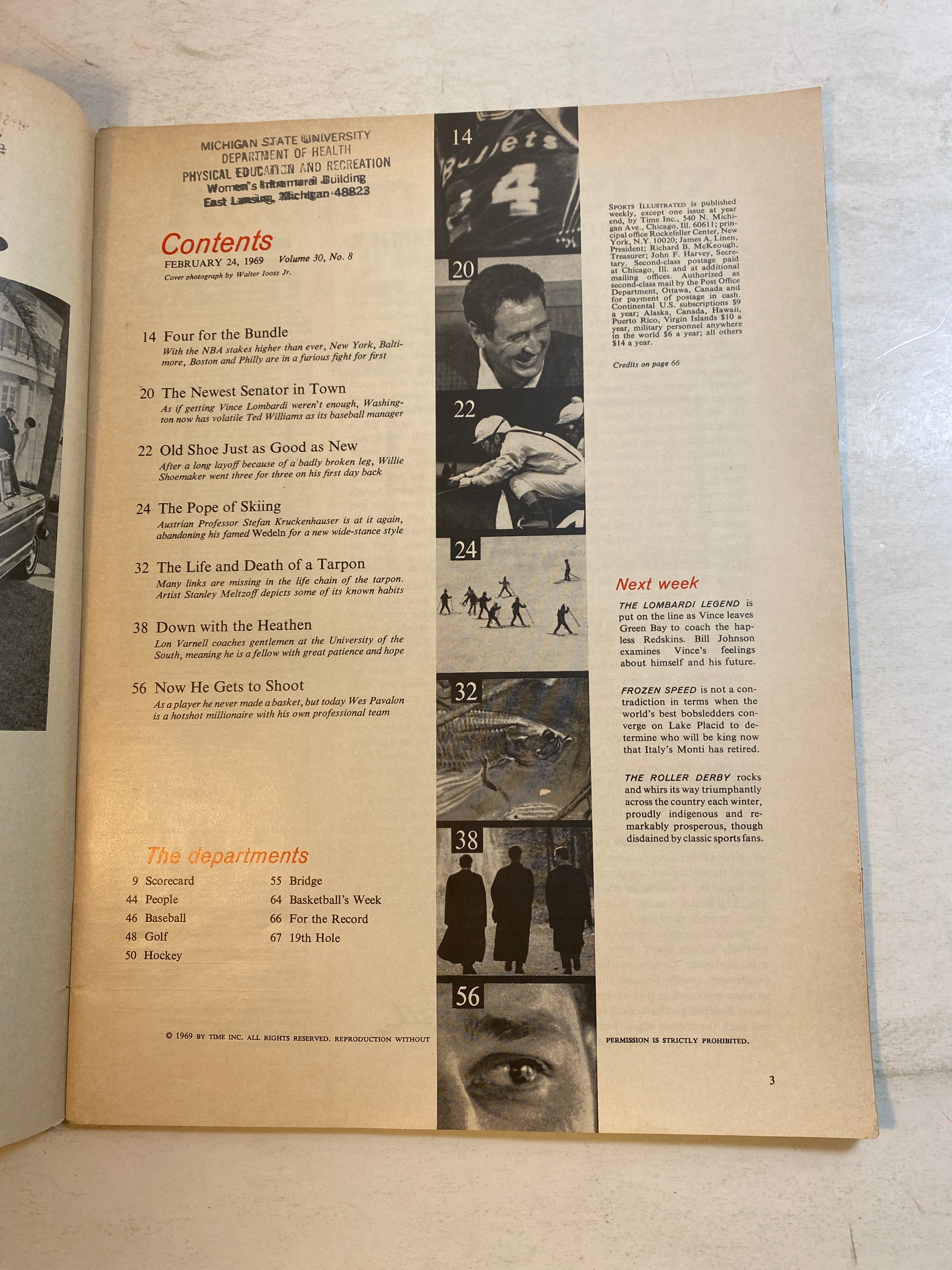 Sports Illustrated February 24 1969 NBA Eastern Conference