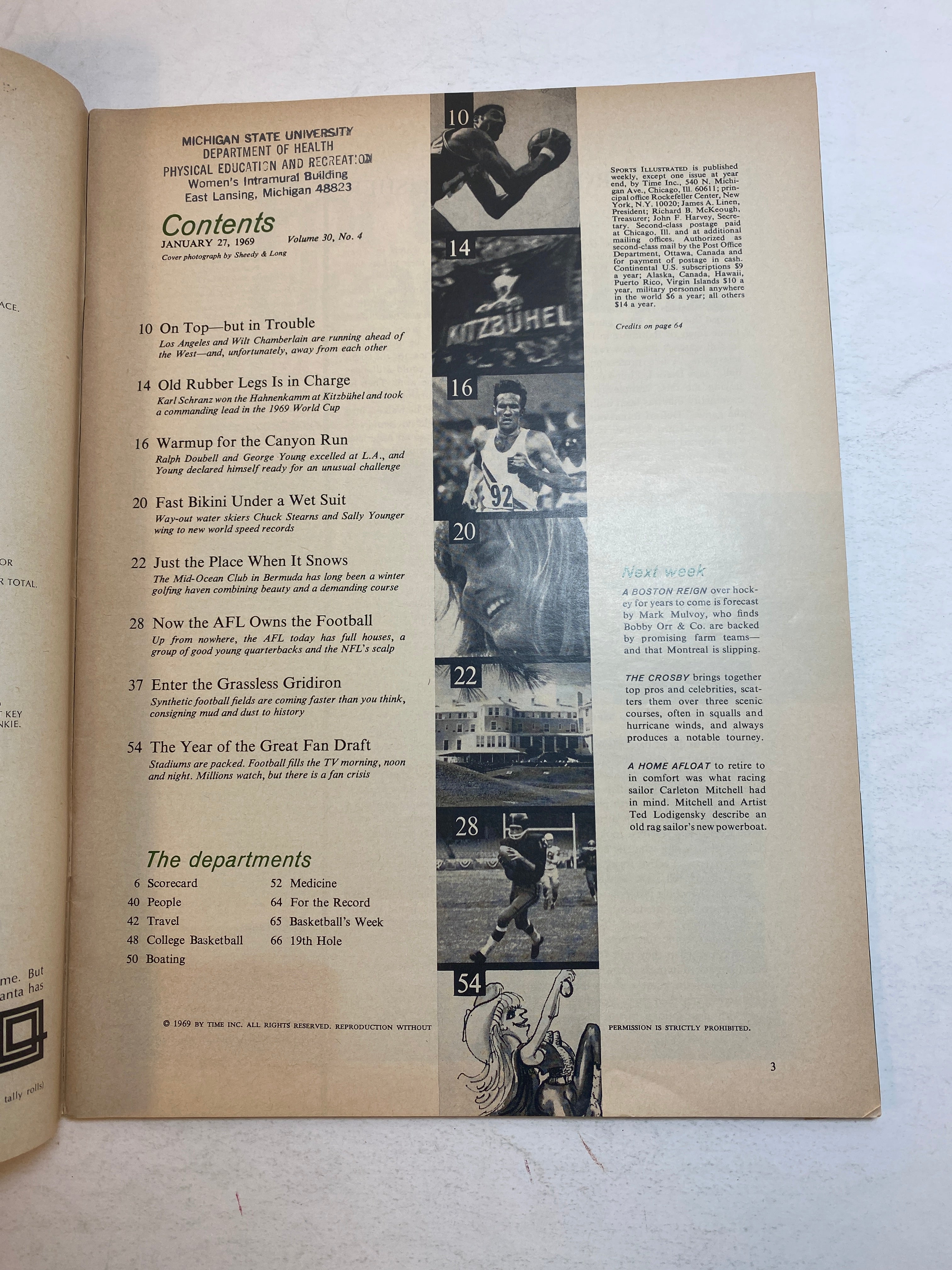 Sports Illustrated January 27 1969 Wilt Chamberlain LA Lakers