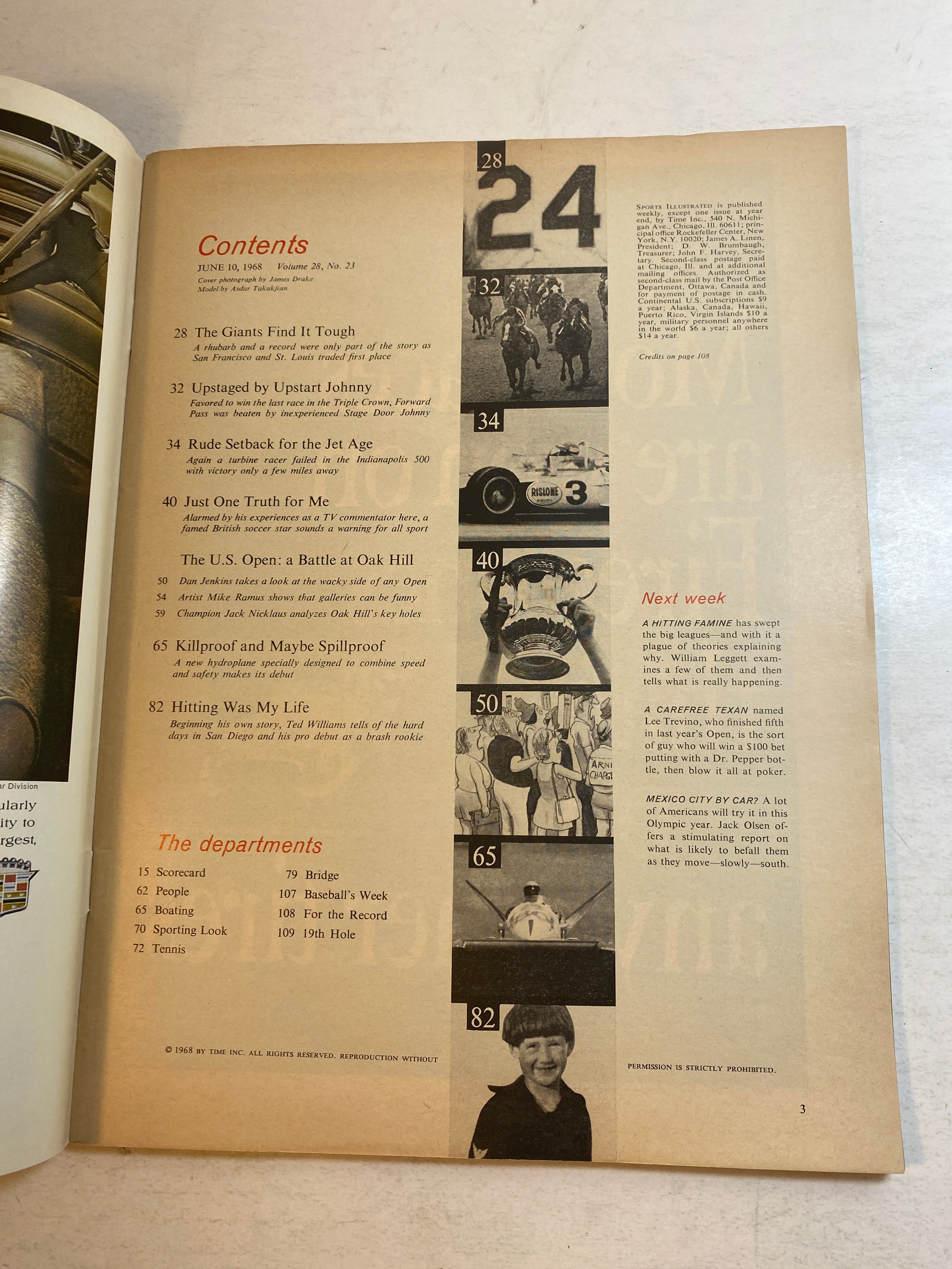 Sports Illustrated June 10, 1968 US Open Golf