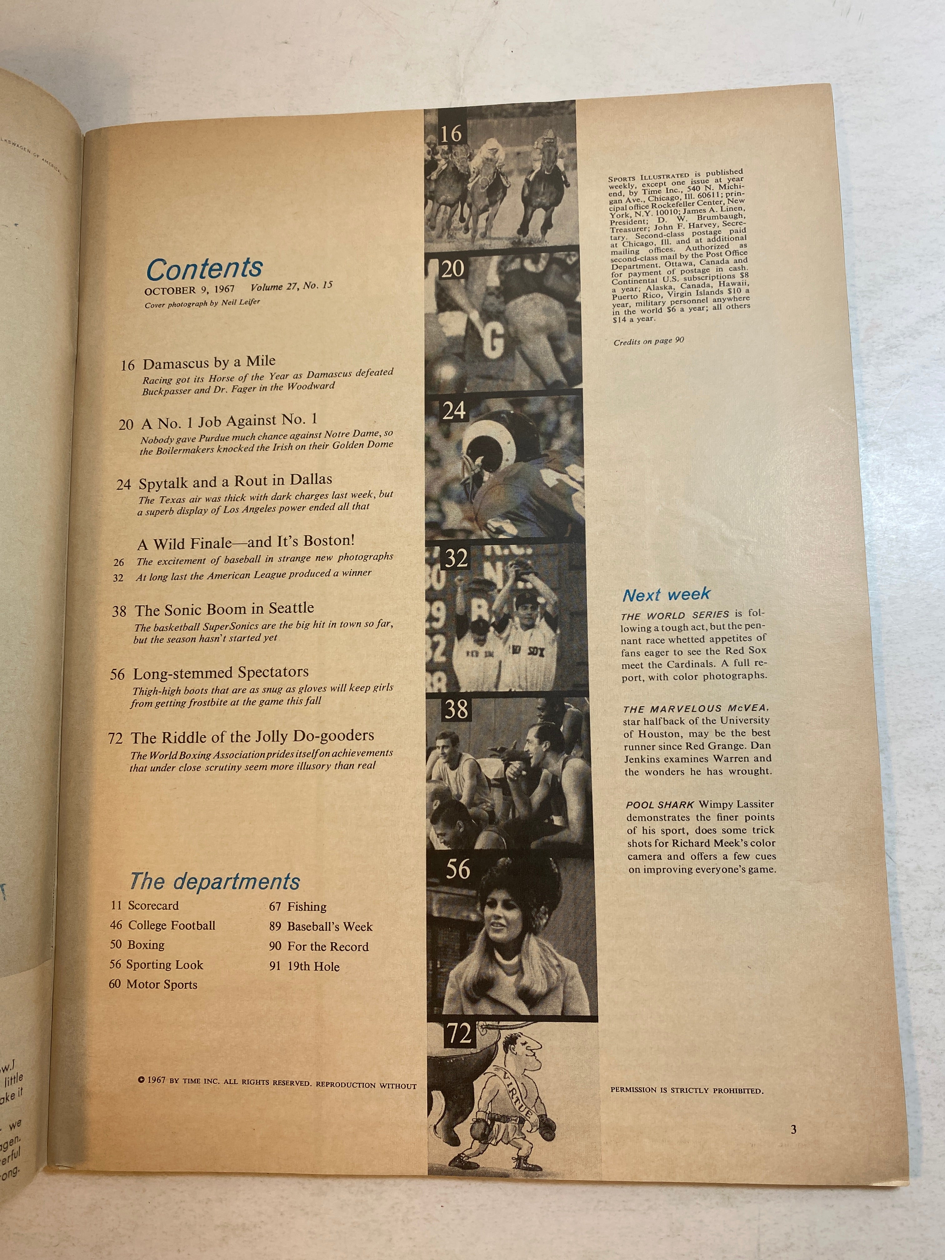 Sports Illustrated October 9 1967 Purdue Vs Notre Dame