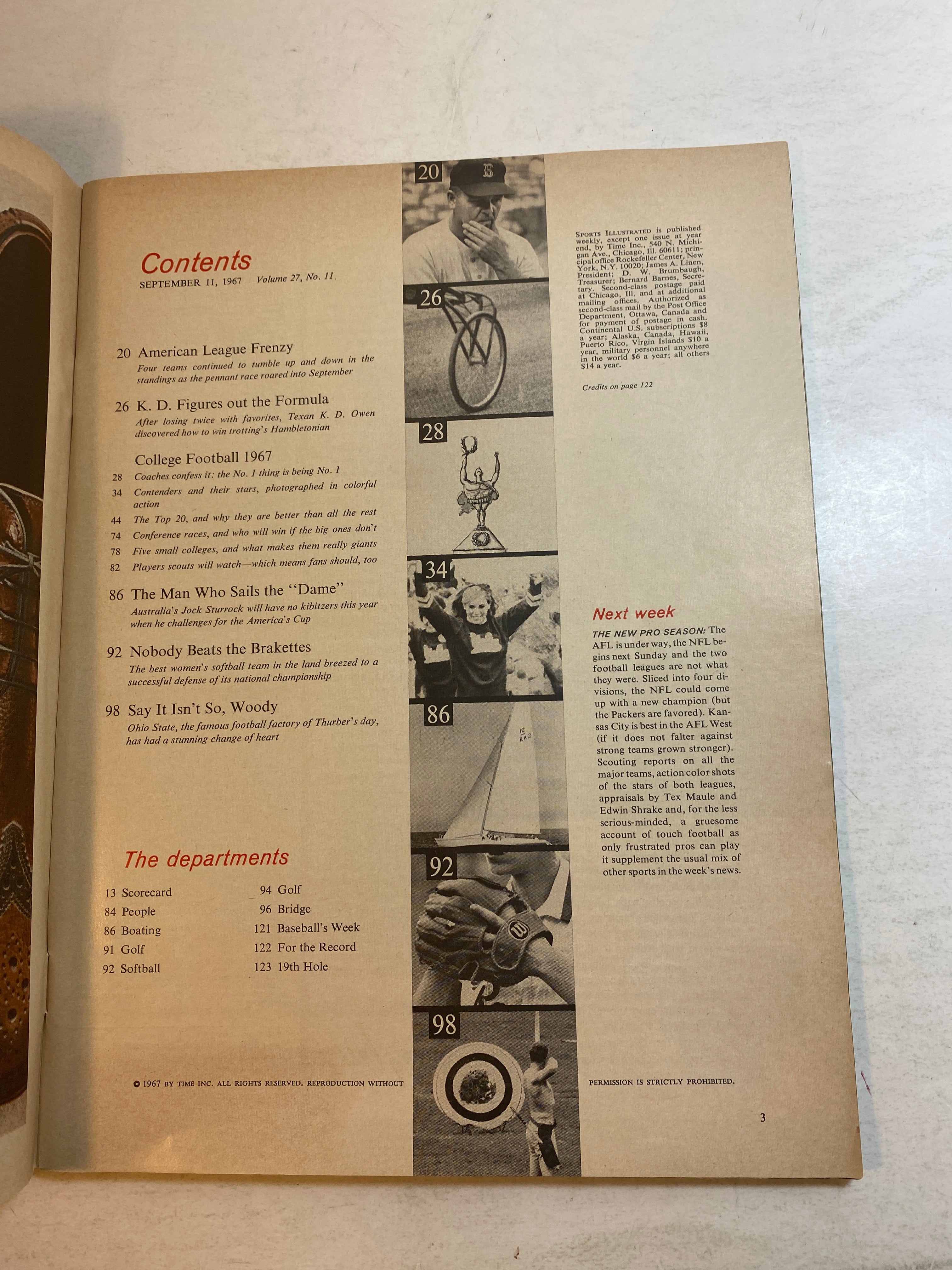 Sports Illustrated September 11 1967 College Football