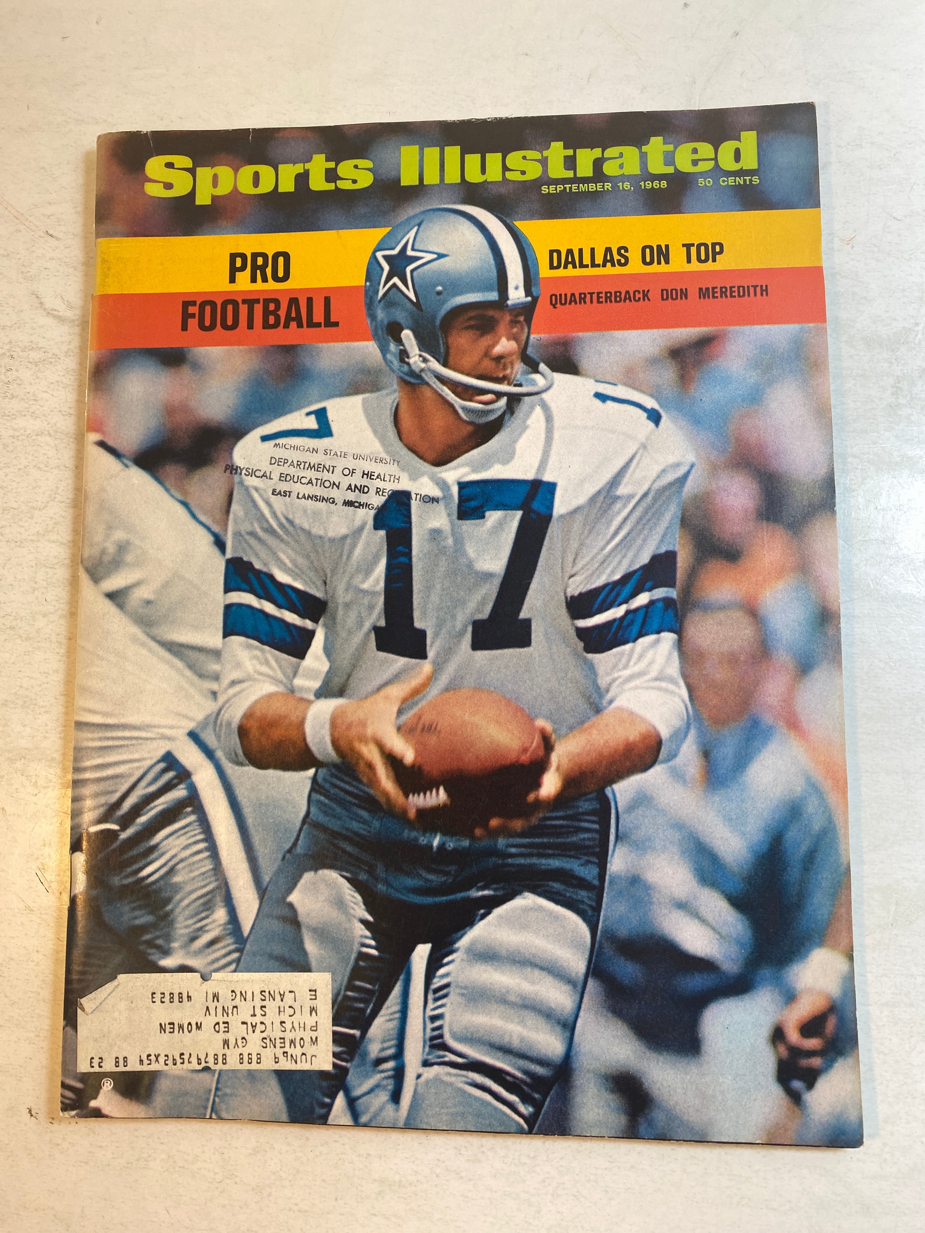 Sports Illustrated September 16 1968 Don Meredith Dallas Cowboys