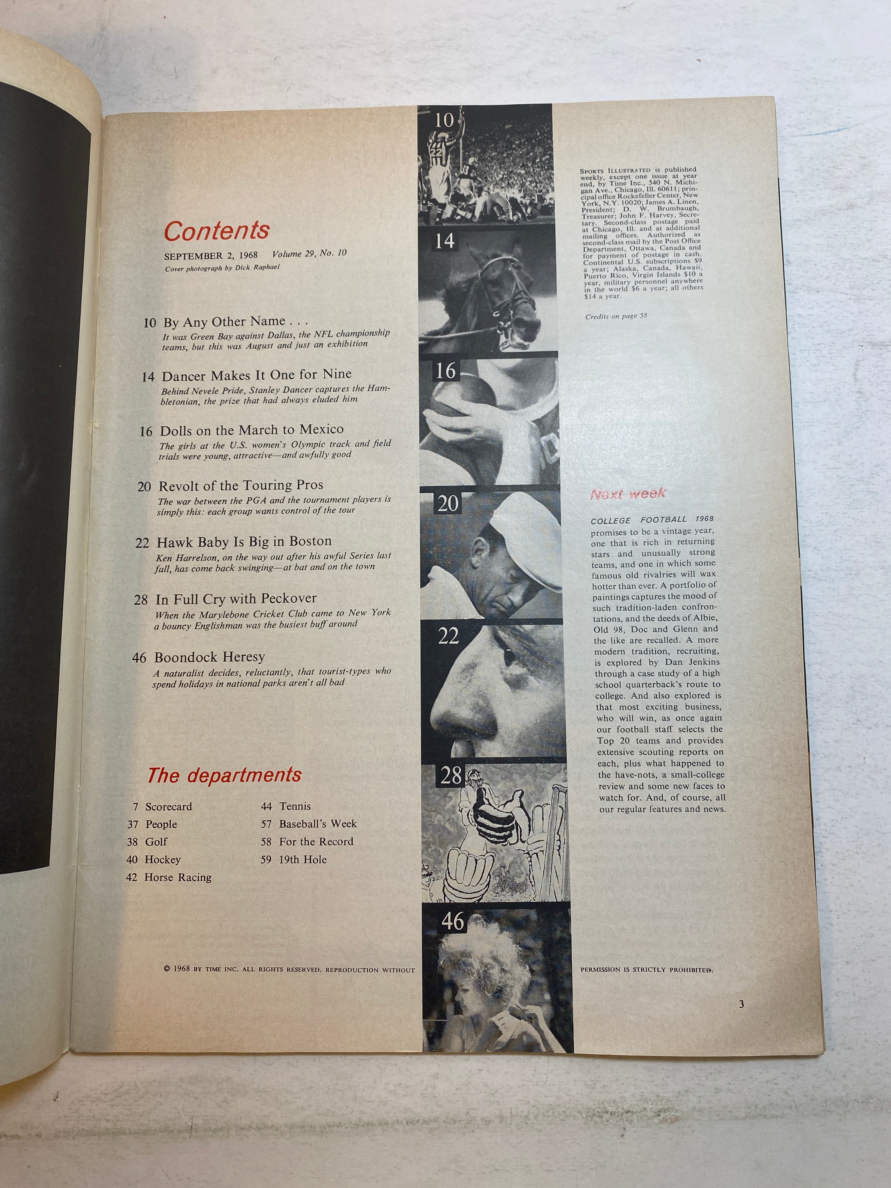 Sports Illustrated September 2 1968 Ken Harrelson Boston Red Sox