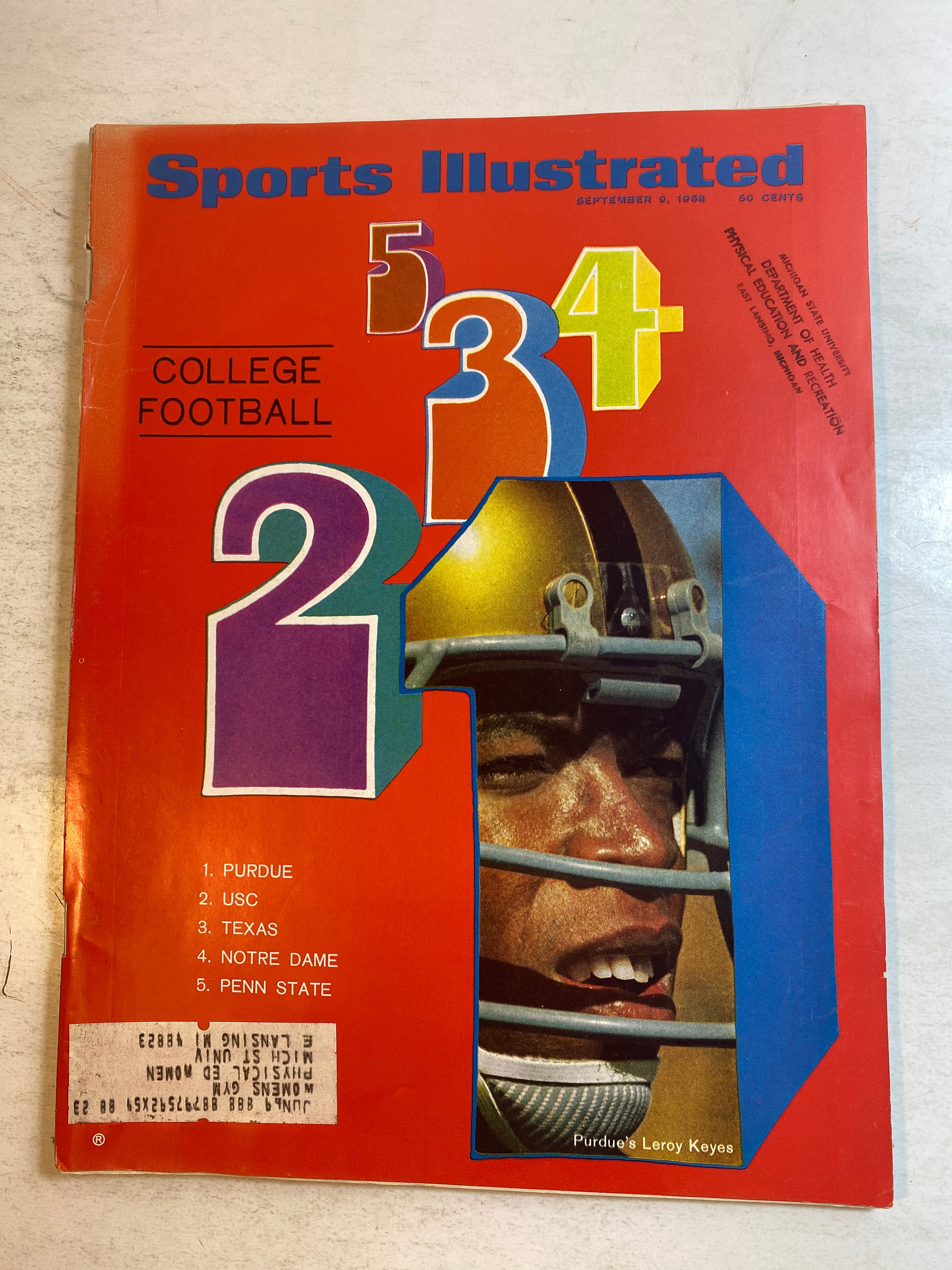 Sports Illustrated September 6 1968 College Football Rankings