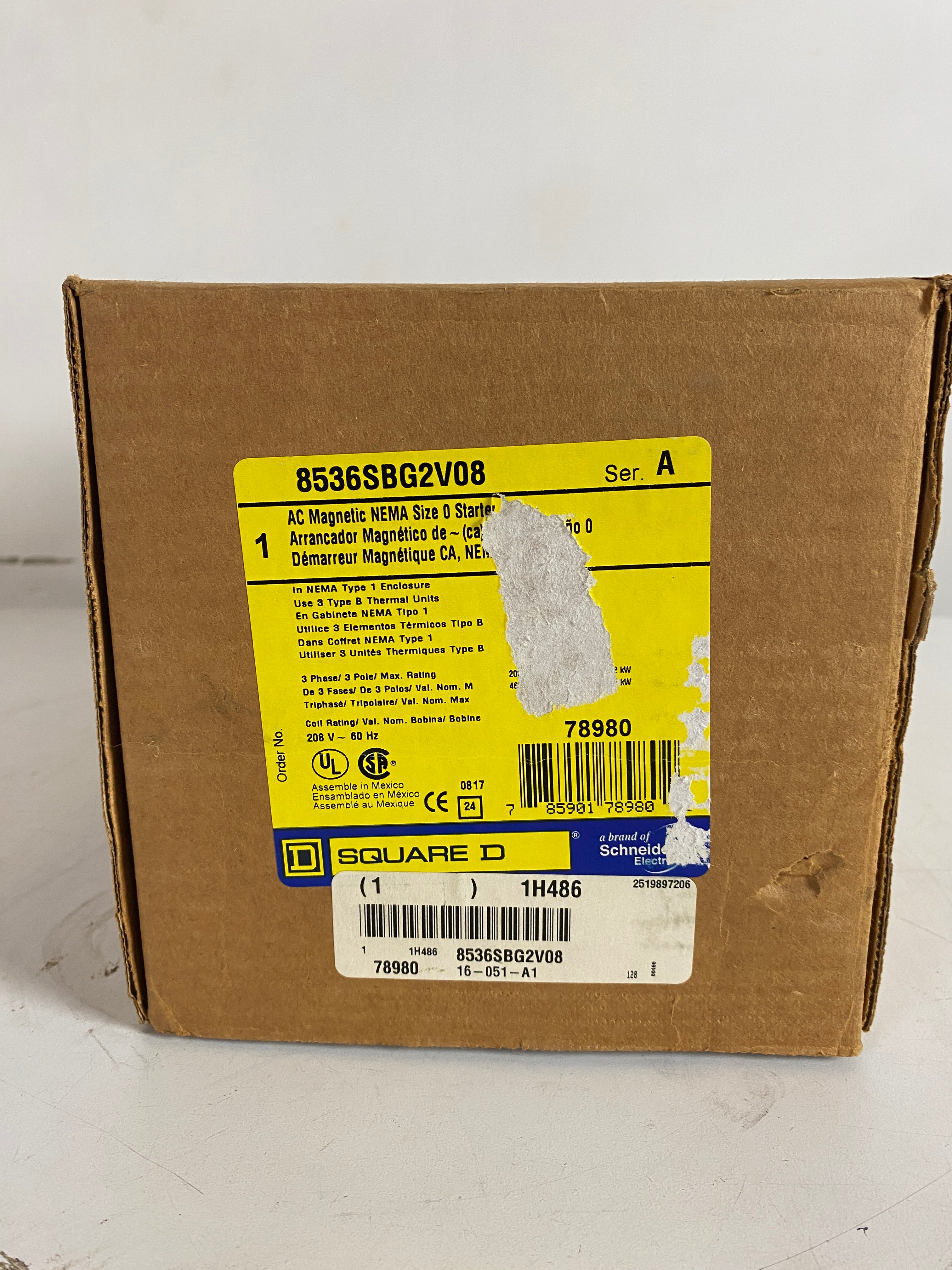 Square D Control Box Motor Starter 8536SBG2V08