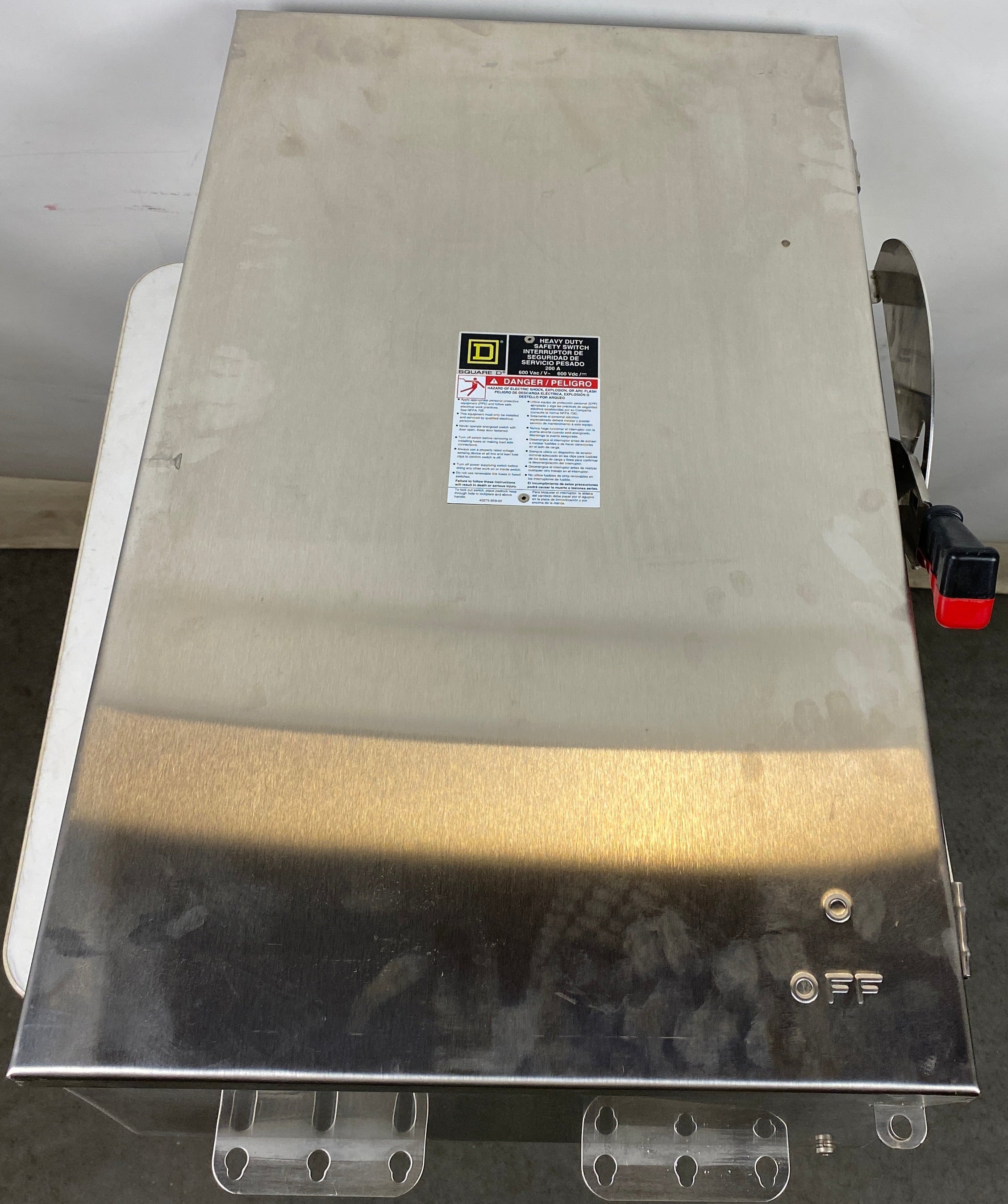 Square D Heavy Duty 3-Pole Fused Safety Switch Stainless Steel Disconnect Enclosure