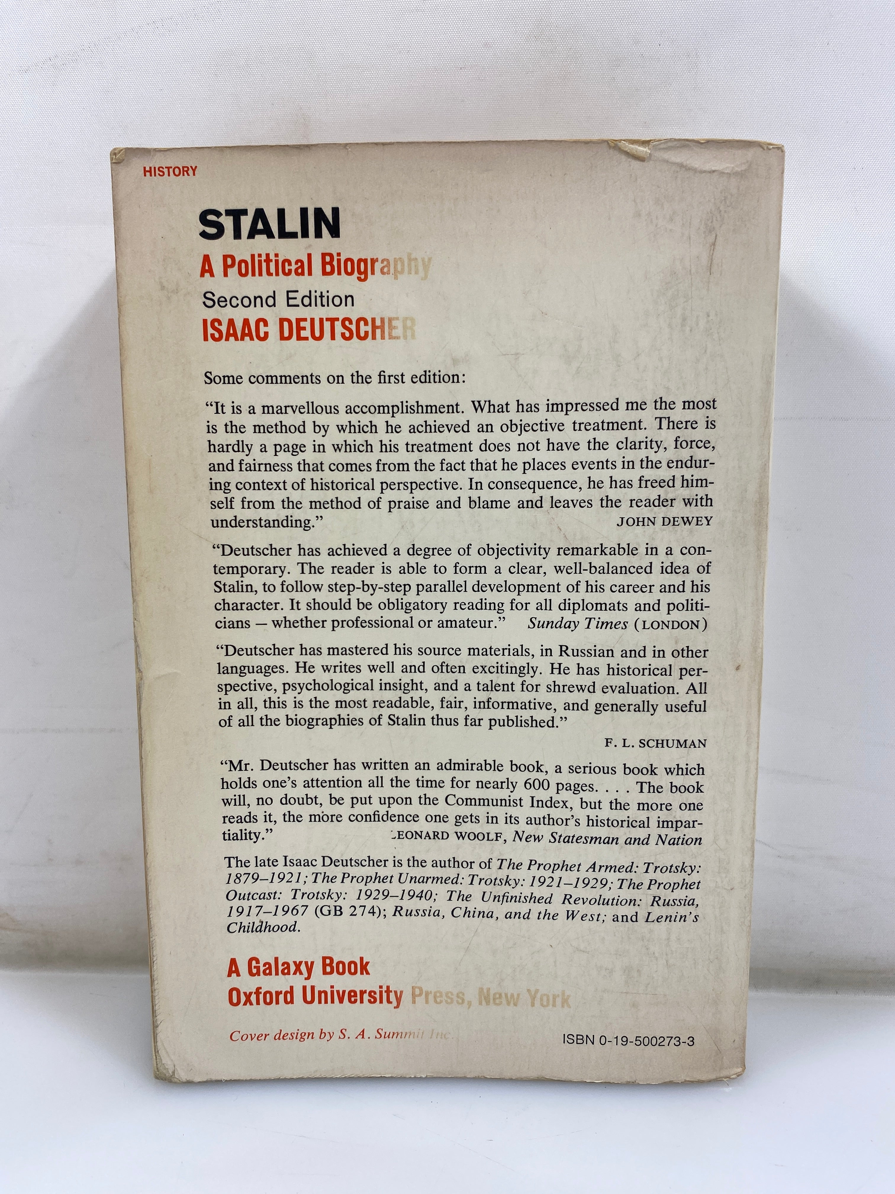 Stalin by Isaac Deutscher 2nd Ed. Oxford University Press 1973 SC