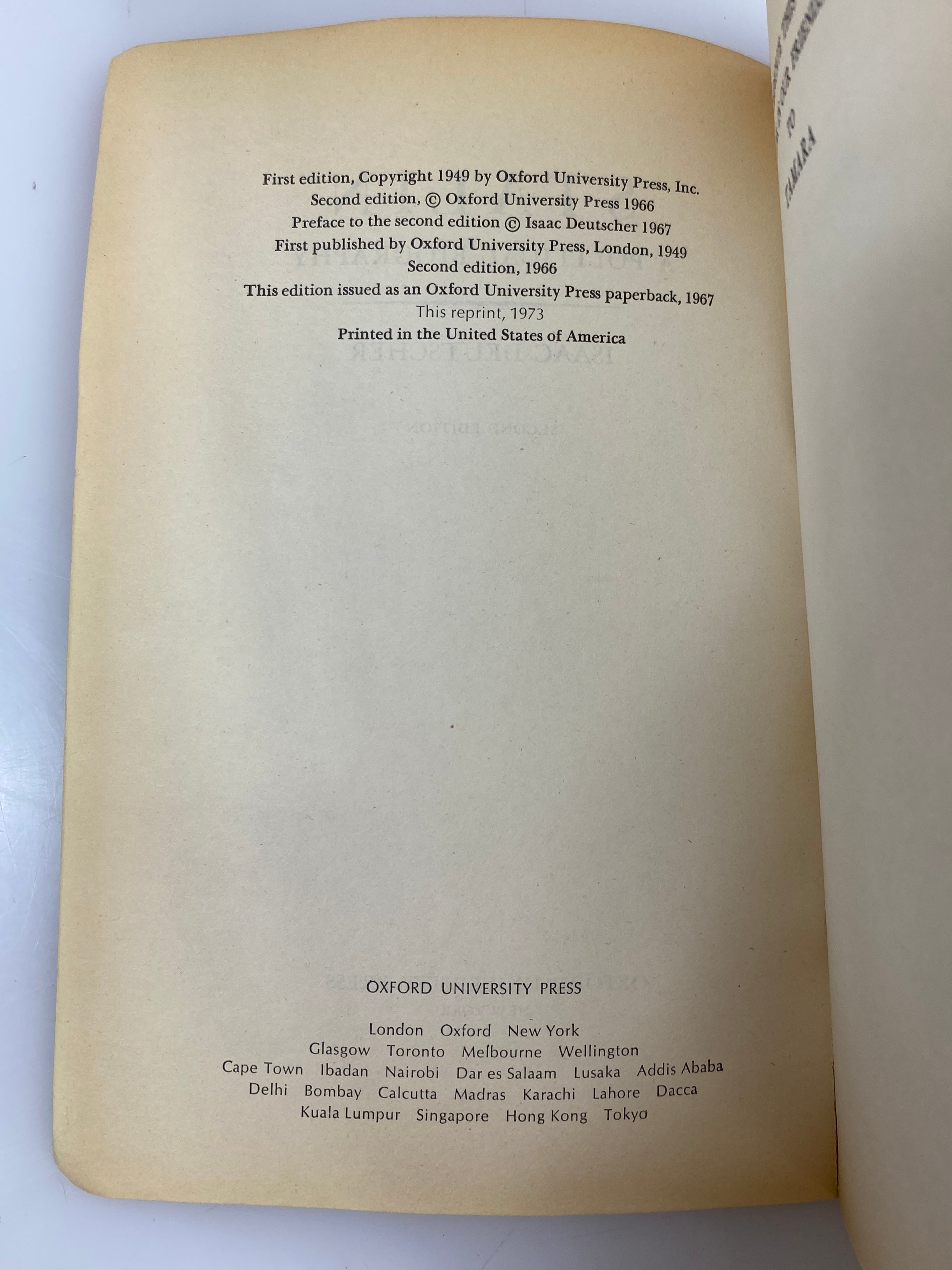 Stalin by Isaac Deutscher 2nd Ed. Oxford University Press 1973 SC