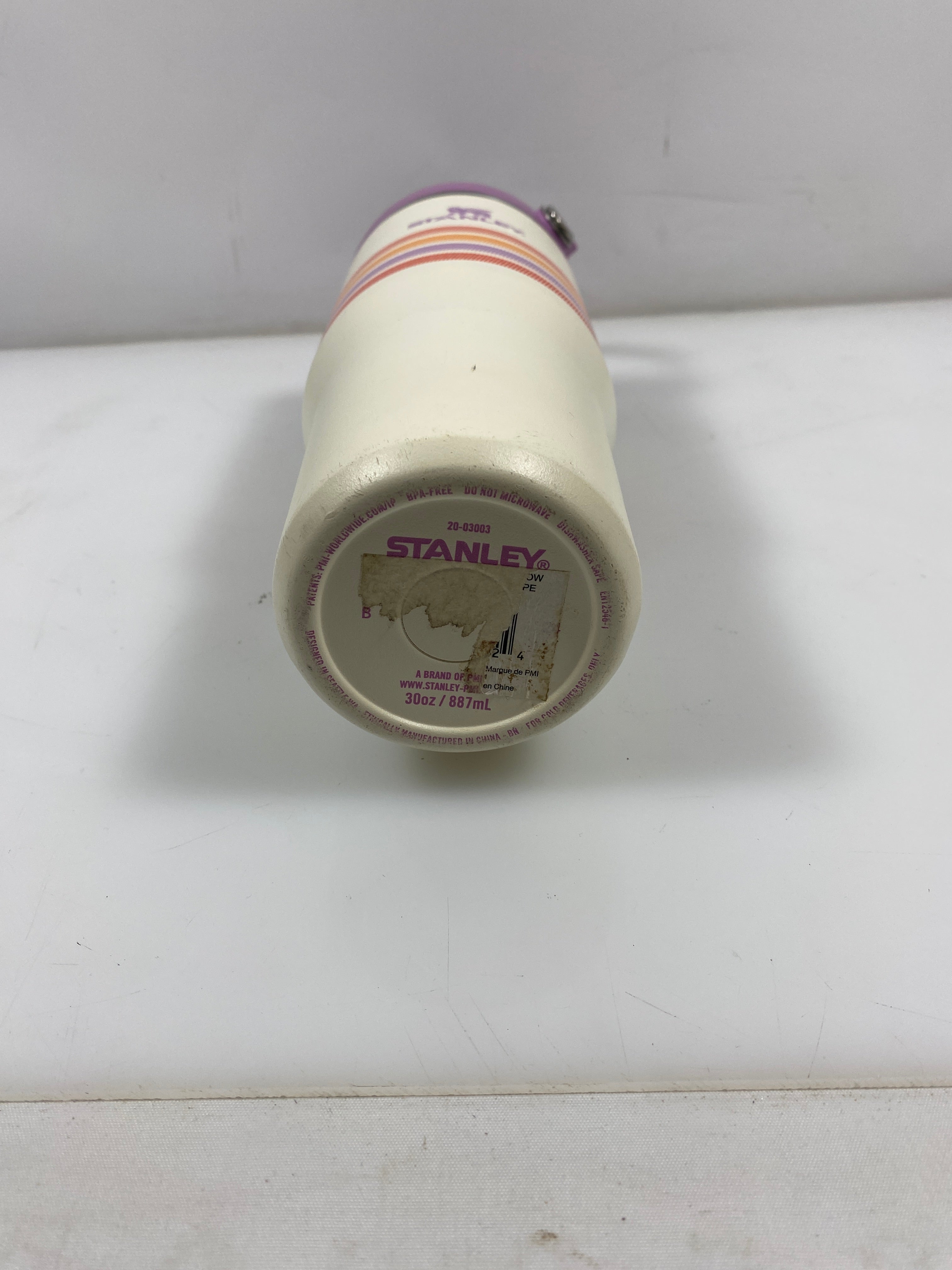 Stanley White and Colored Striped IceFlow Flip Straw Tumbler 30 oz