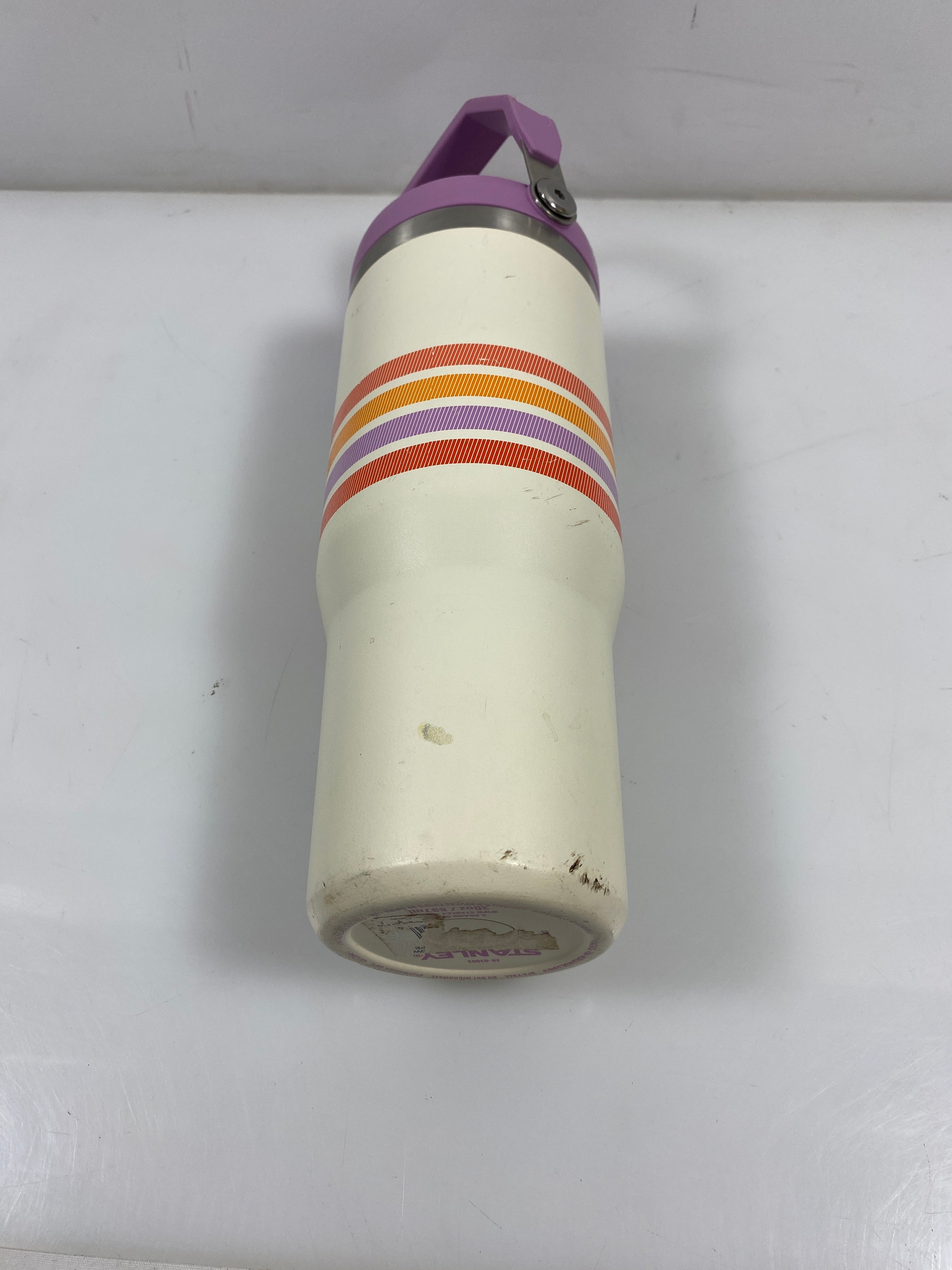 Stanley White and Colored Striped IceFlow Flip Straw Tumbler 30 oz