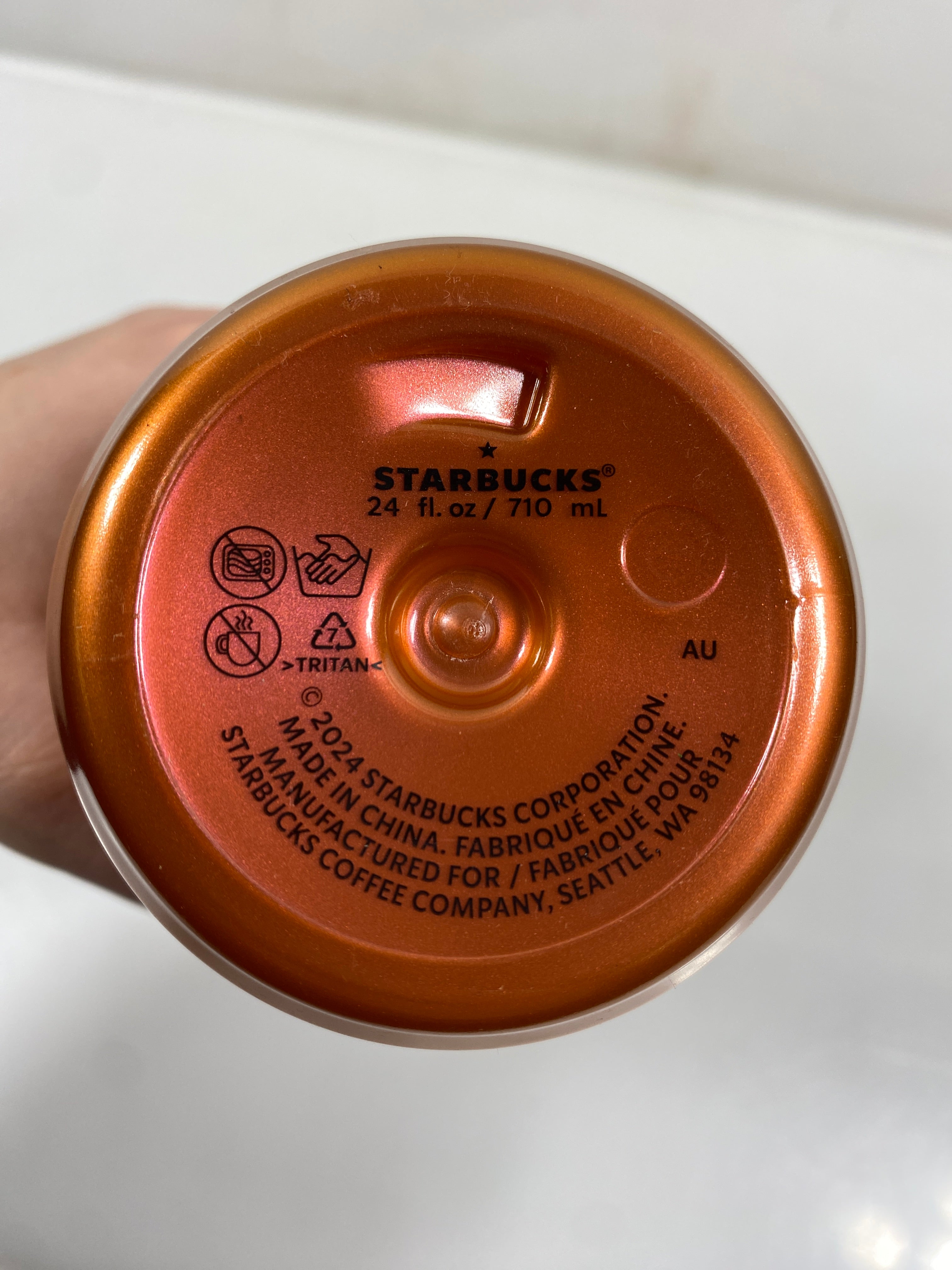 Starbucks Orange Plastic Water Bottle 24 oz