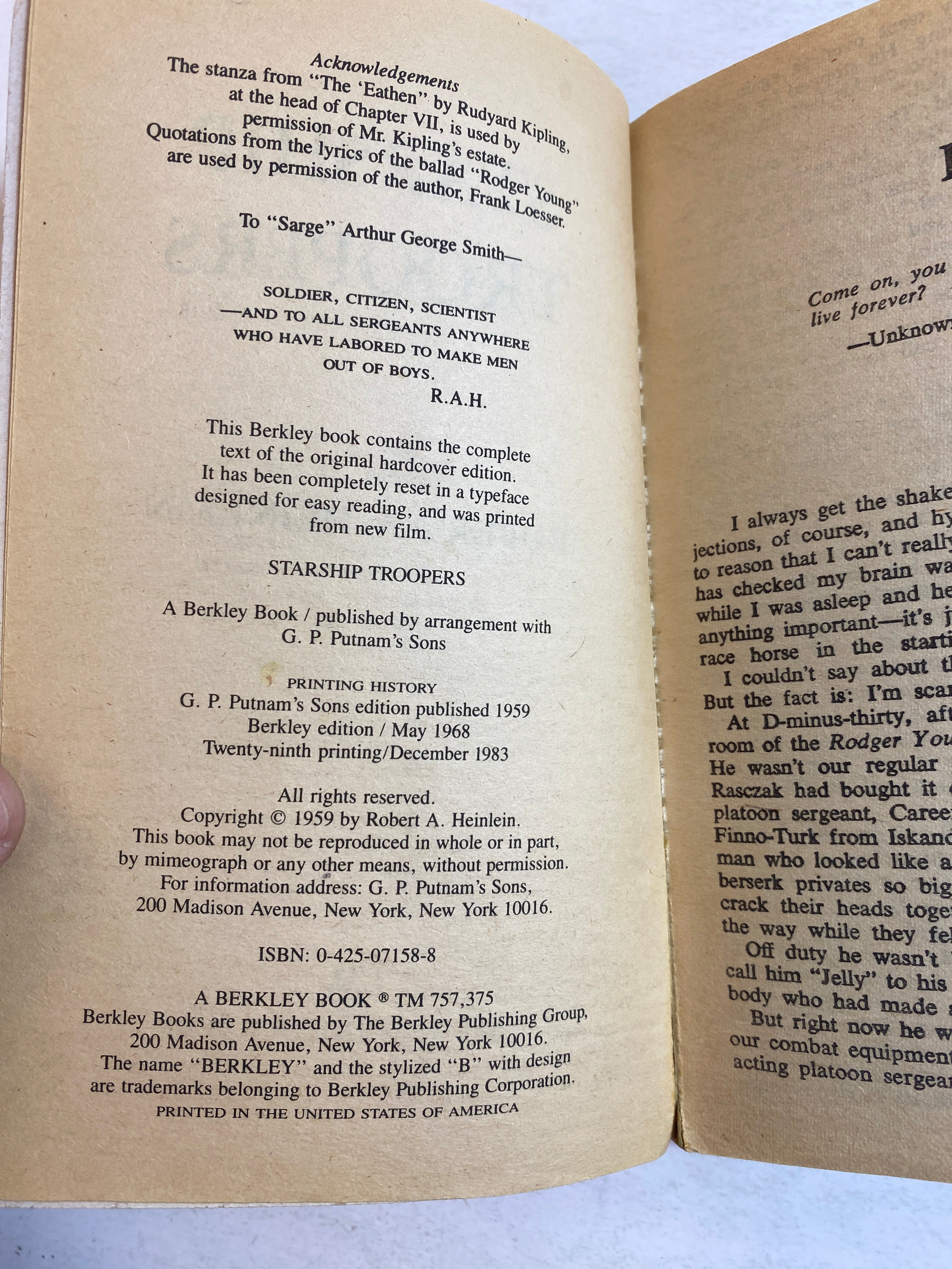 Starship Troopers Robert Heinlein SC 1983