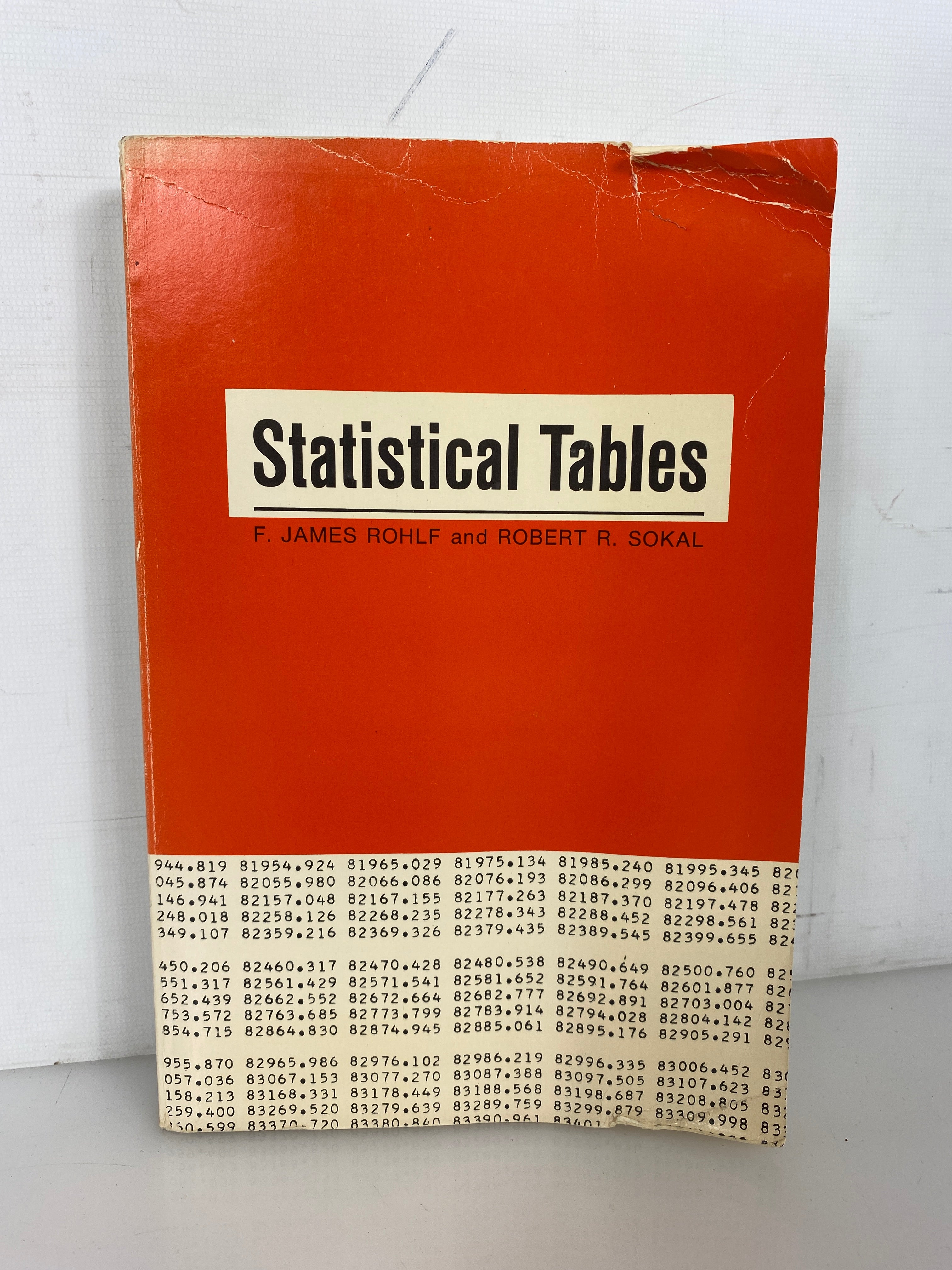 Statistical Tables by Rohlf/Sokal 1969 Vintage SC