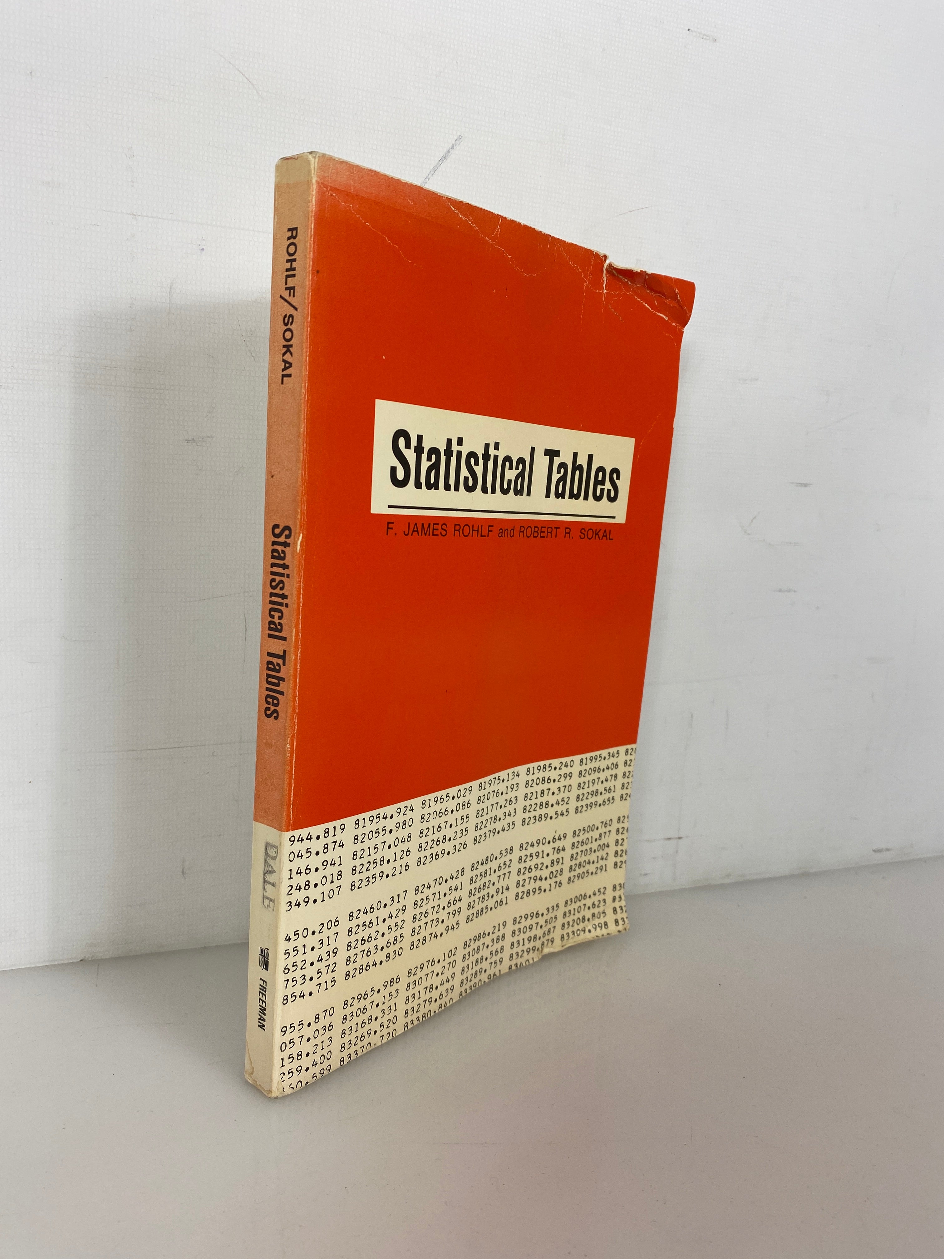Statistical Tables by Rohlf/Sokal 1969 Vintage SC