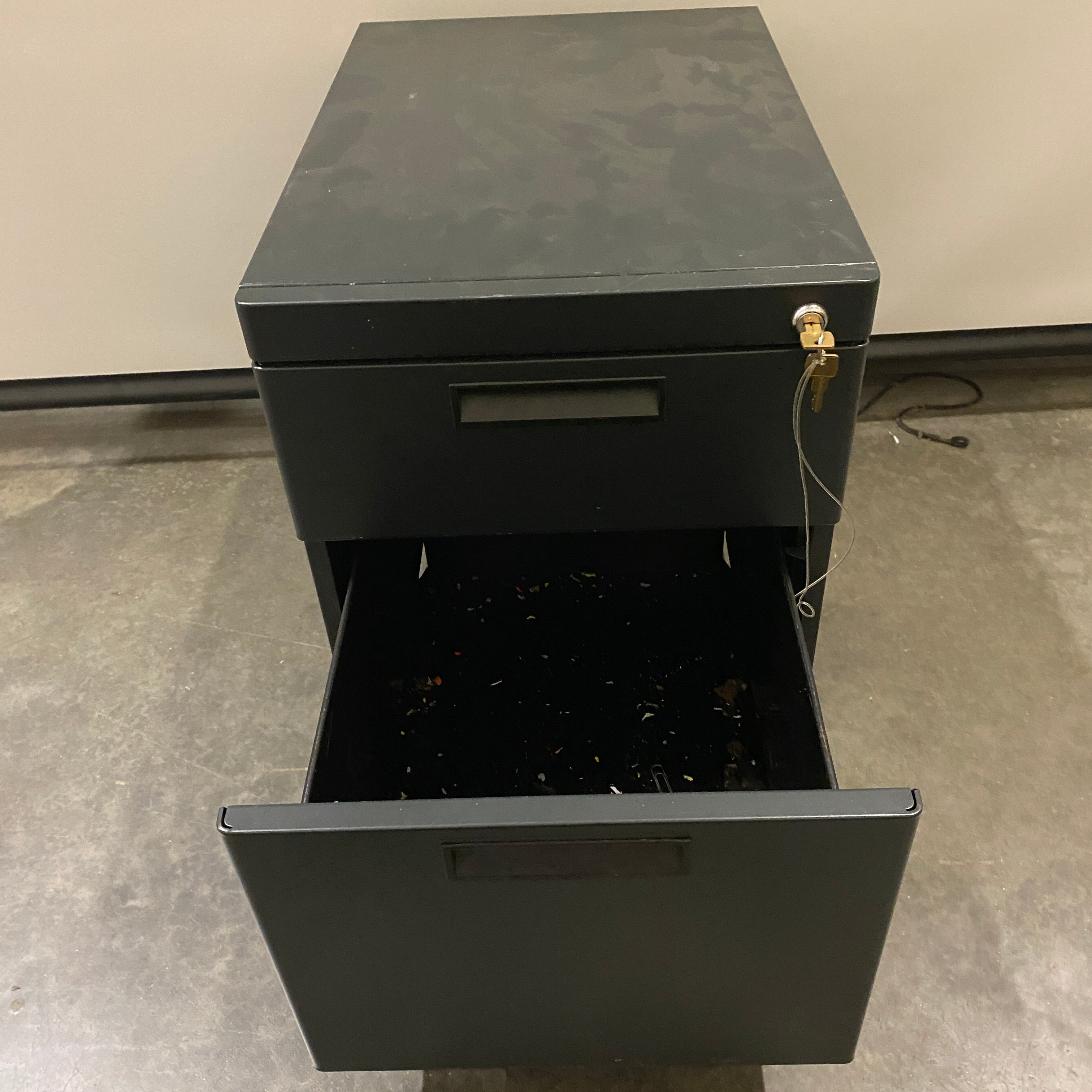 Steel 2-Drawer Mobile File Cabinet with Lock & Key – Navy Blue Filing Cabinet