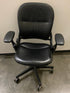 Steelcase #4621211S Black Leather Upholstered Adjustable Office Chair