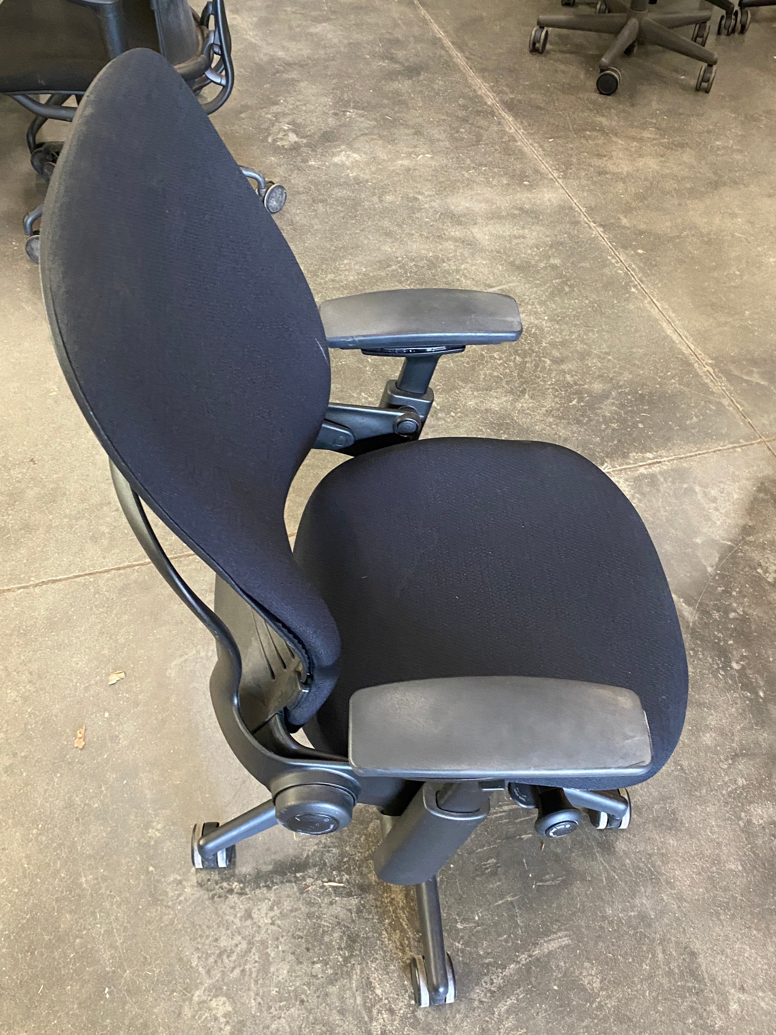 Steelcase #46216179 Black Upholstered Adjustable Office Square Back Chair