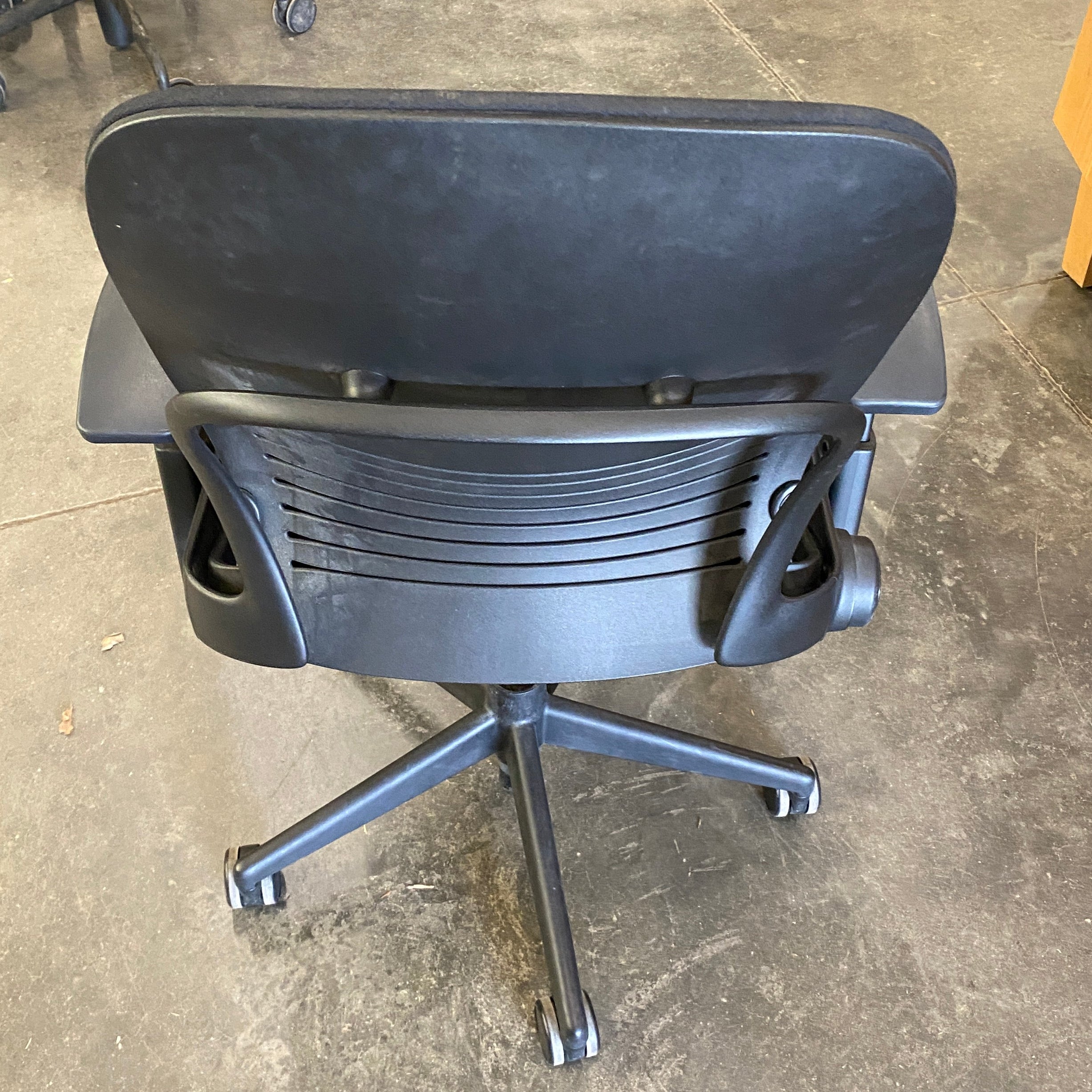 Steelcase #46216179 Black Upholstered Adjustable Office Square Back Chair