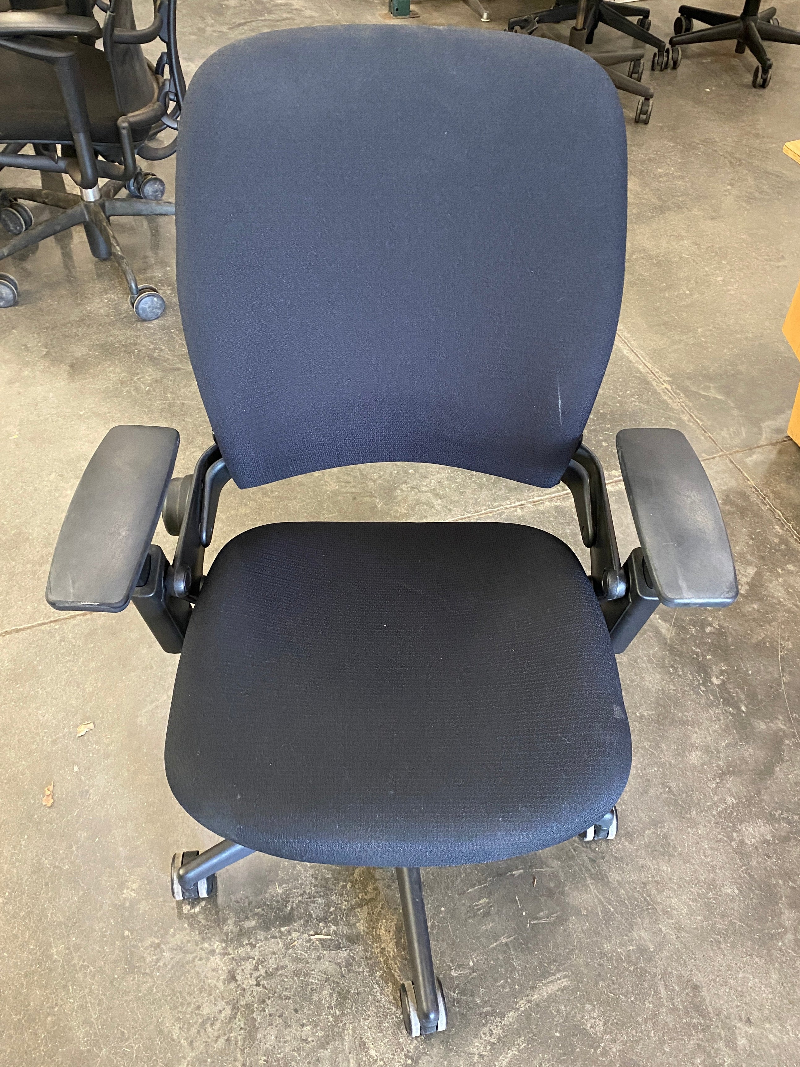 Steelcase #46216179 Black Upholstered Adjustable Office Square Back Chair
