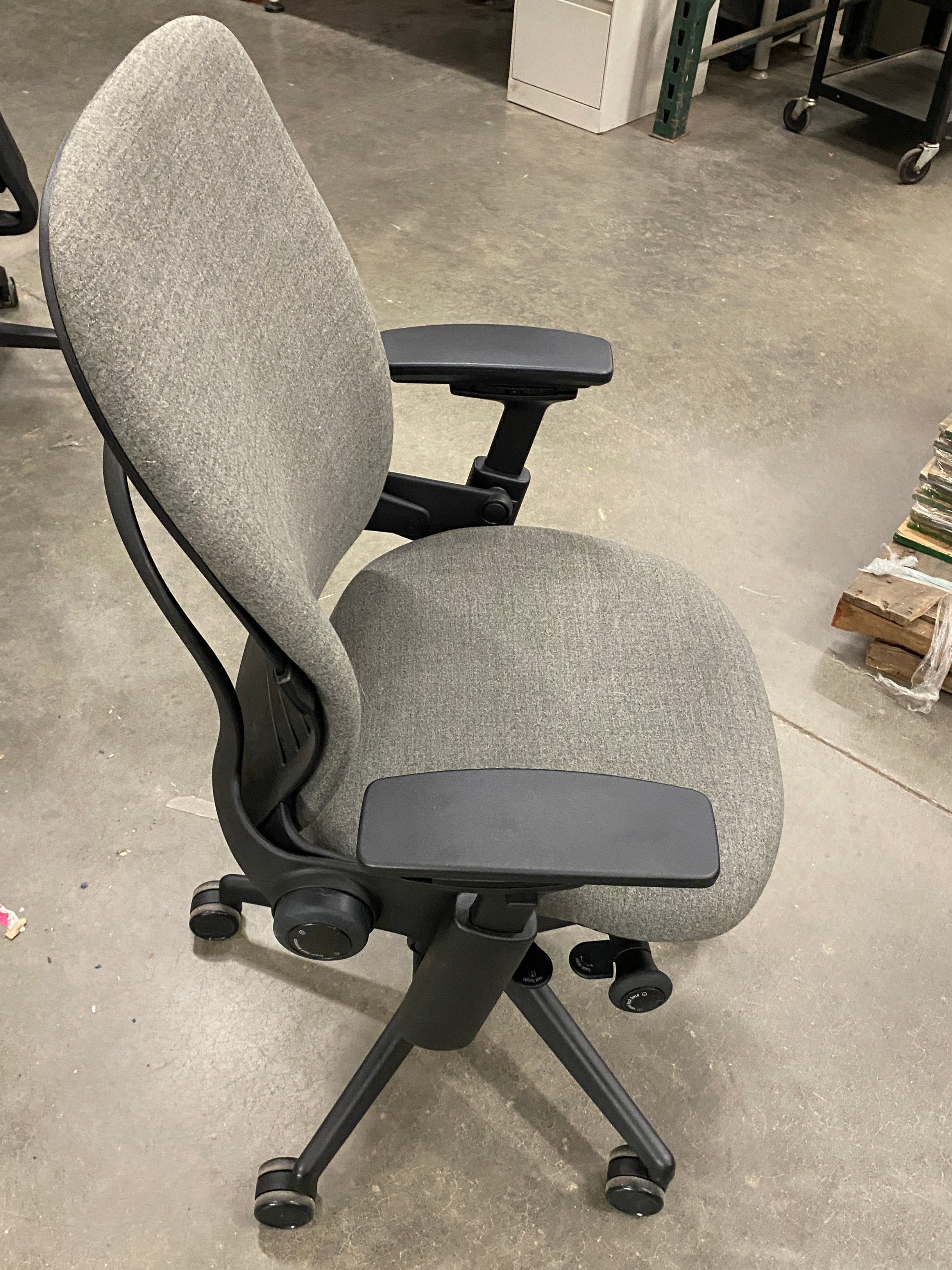 Steelcase #46216179 Grey Upholstered Adjustable Office Square Back Chair