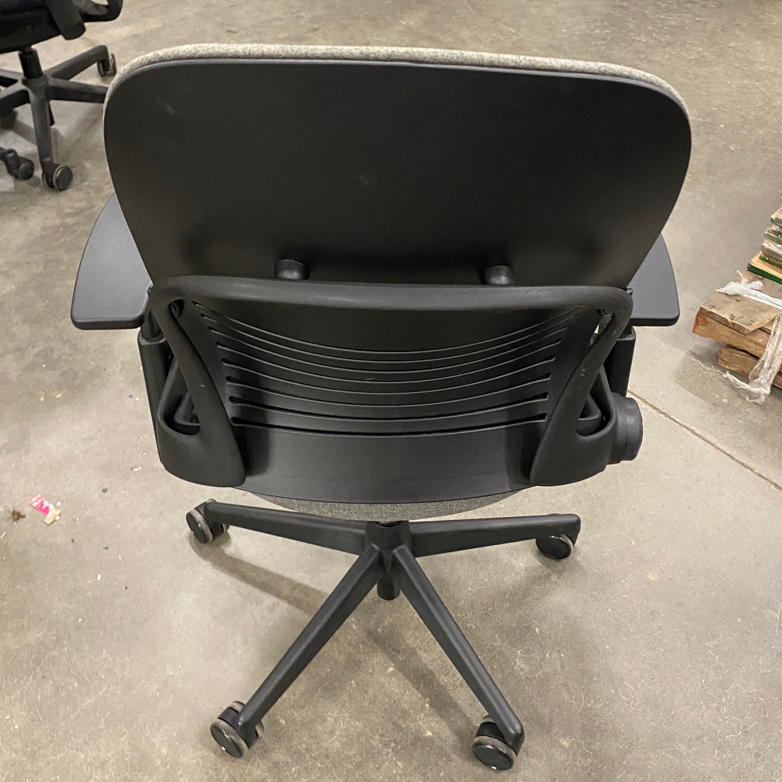 Steelcase #46216179 Grey Upholstered Adjustable Office Square Back Chair