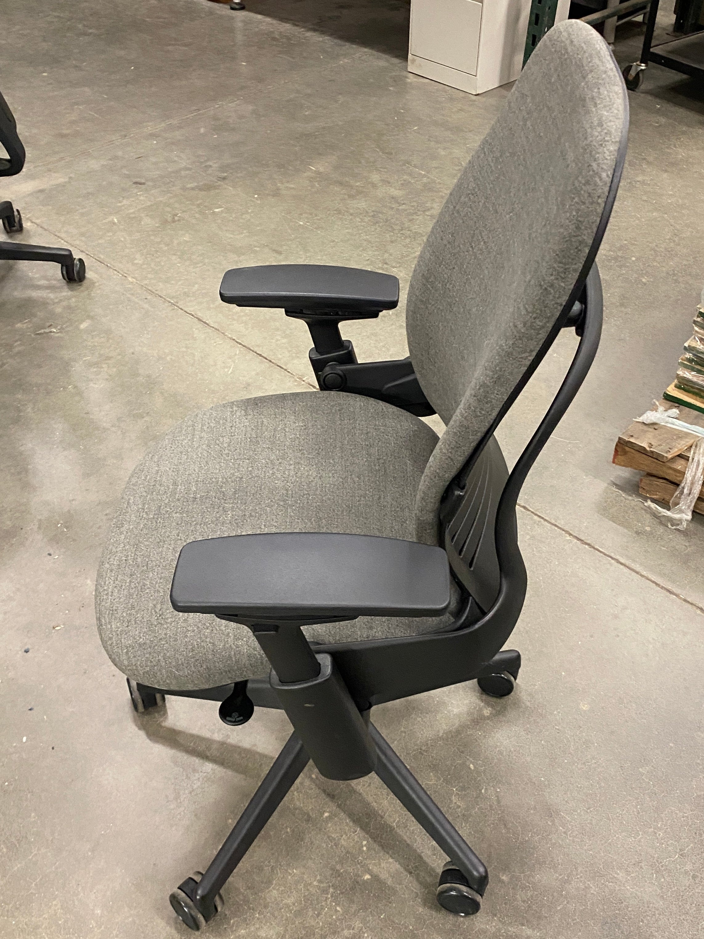 Steelcase #46216179 Grey Upholstered Adjustable Office Square Back Chair