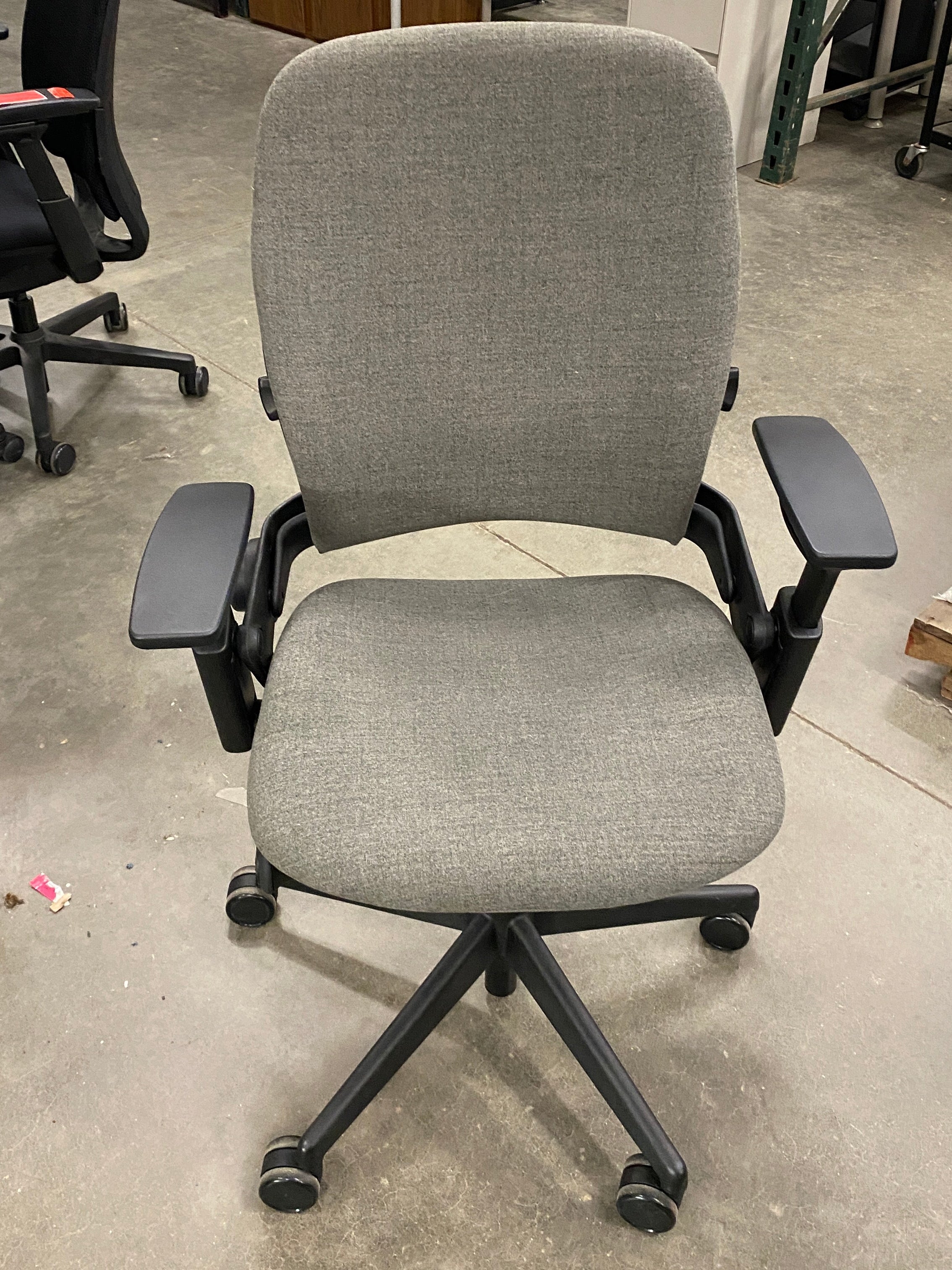 Steelcase #46216179 Grey Upholstered Adjustable Office Square Back Chair