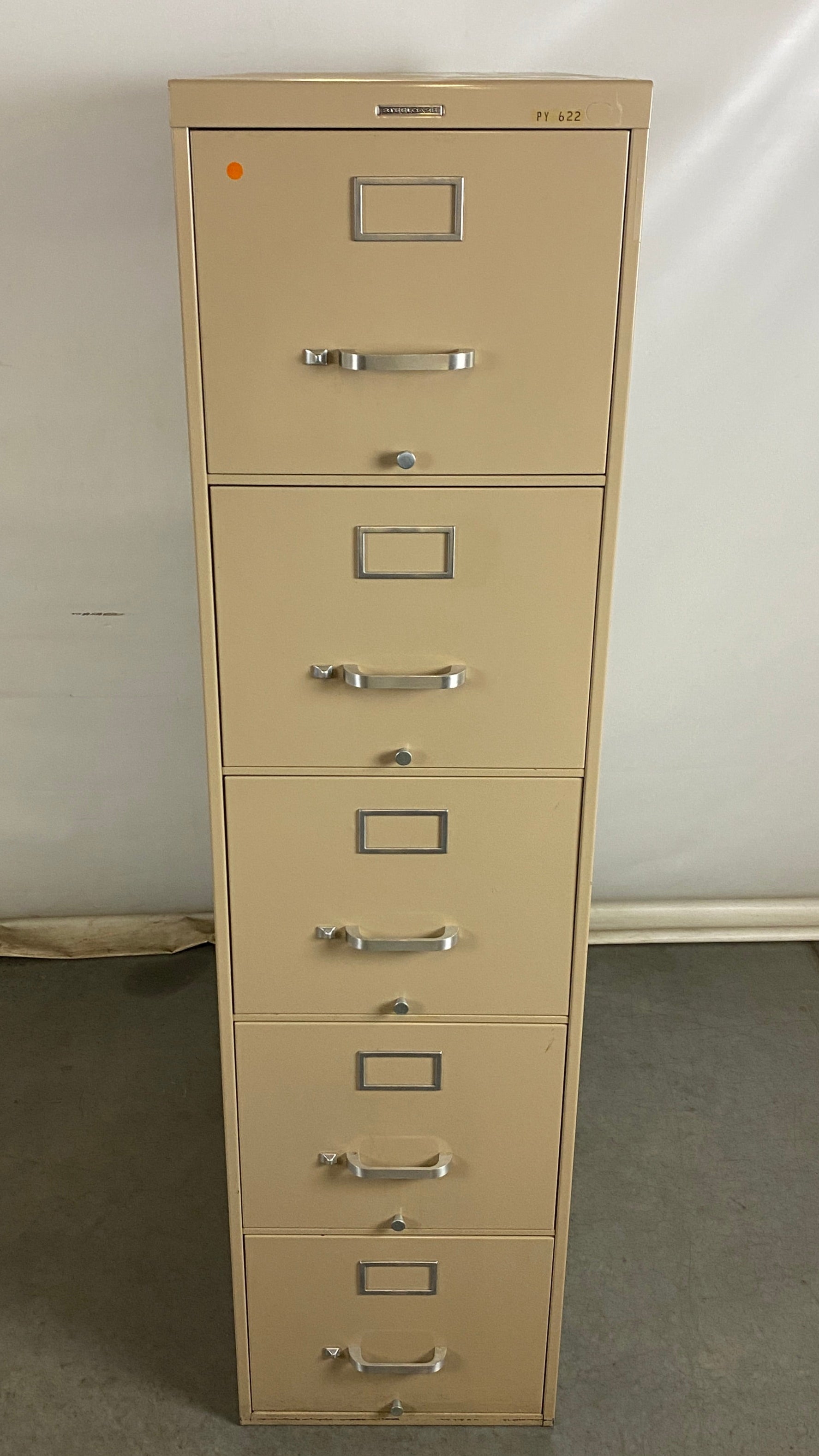 Steelcase Beige 5 Drawer File Cabinet