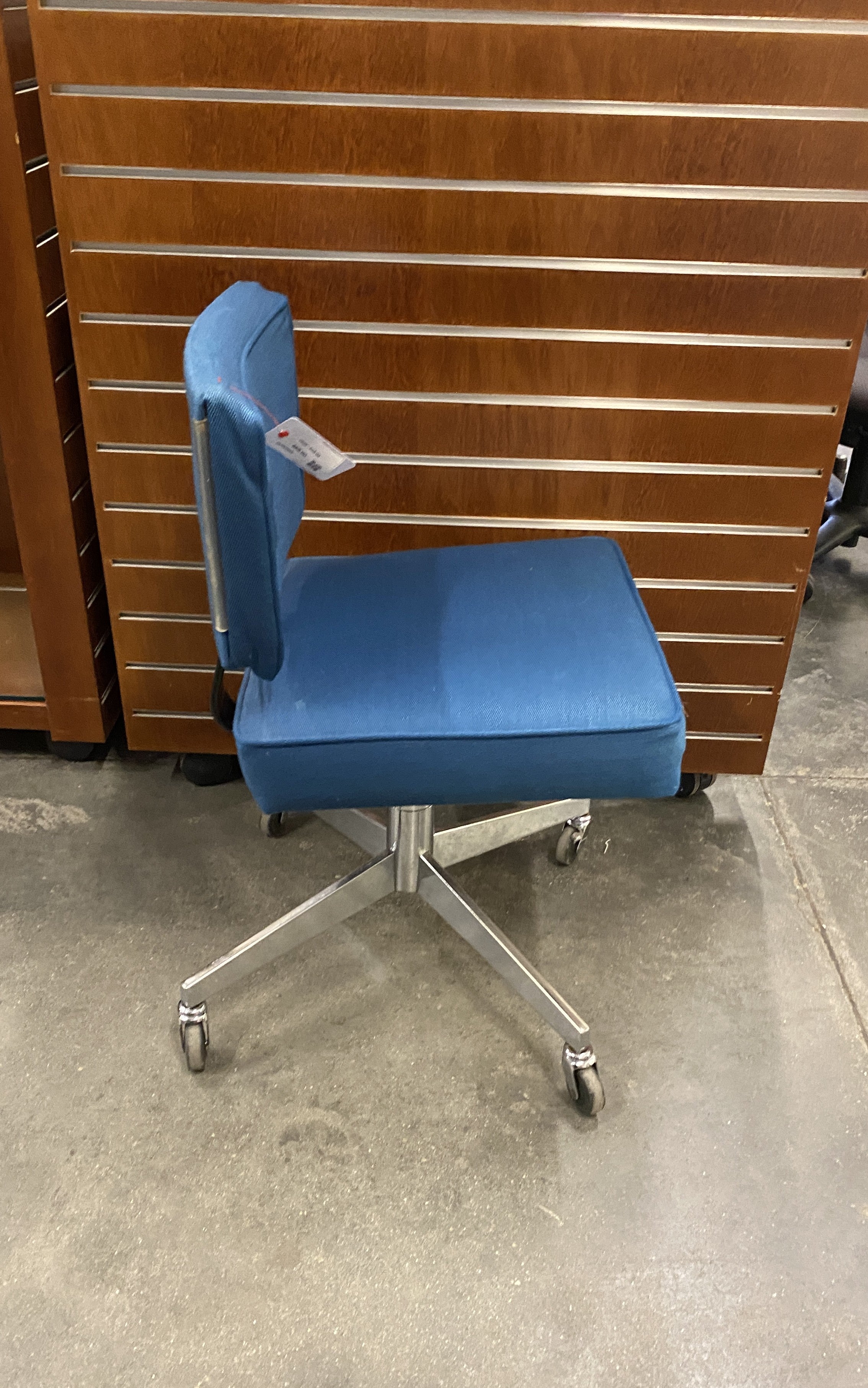 Steelcase Blue Fabric Armless Chair