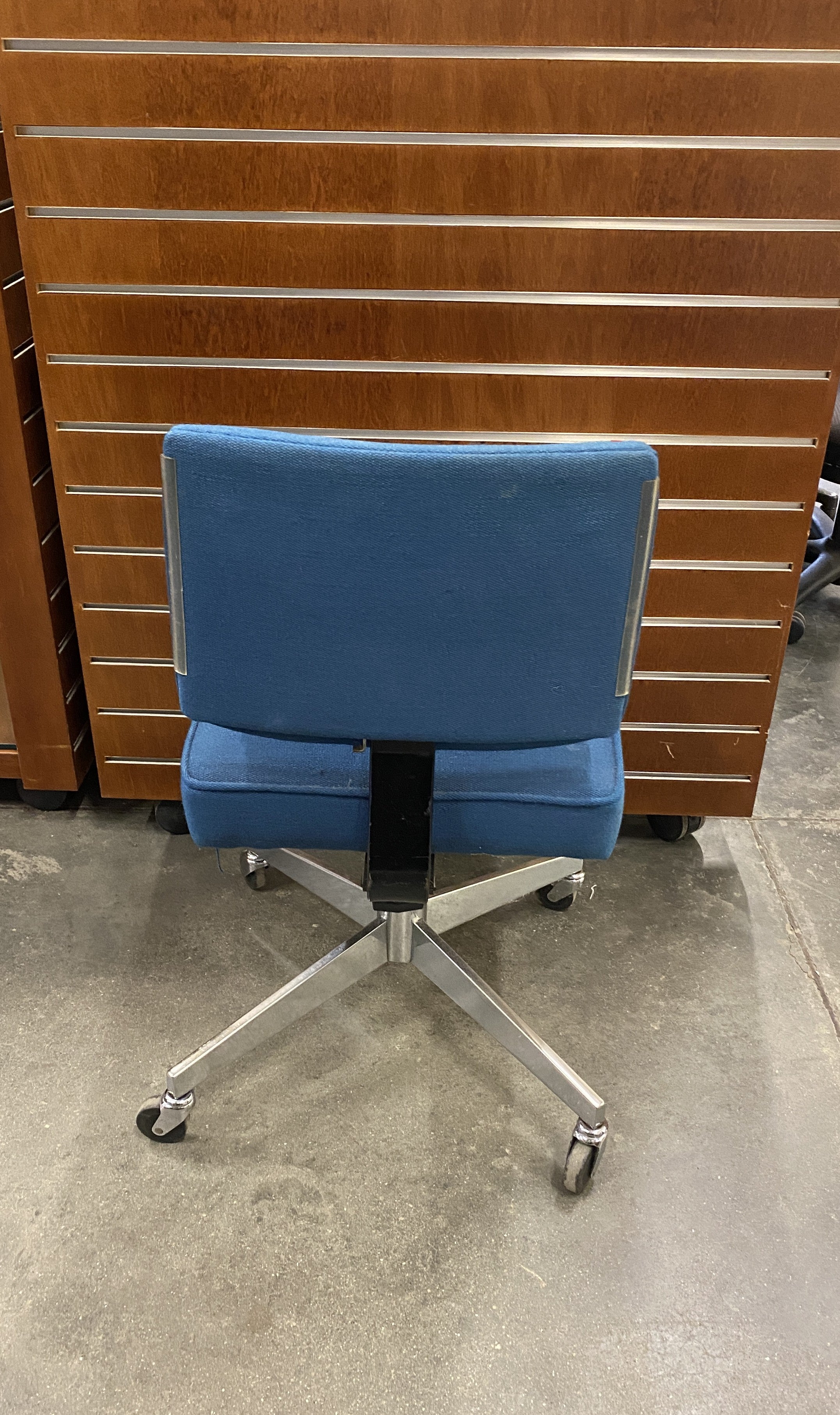 Steelcase Blue Fabric Armless Chair