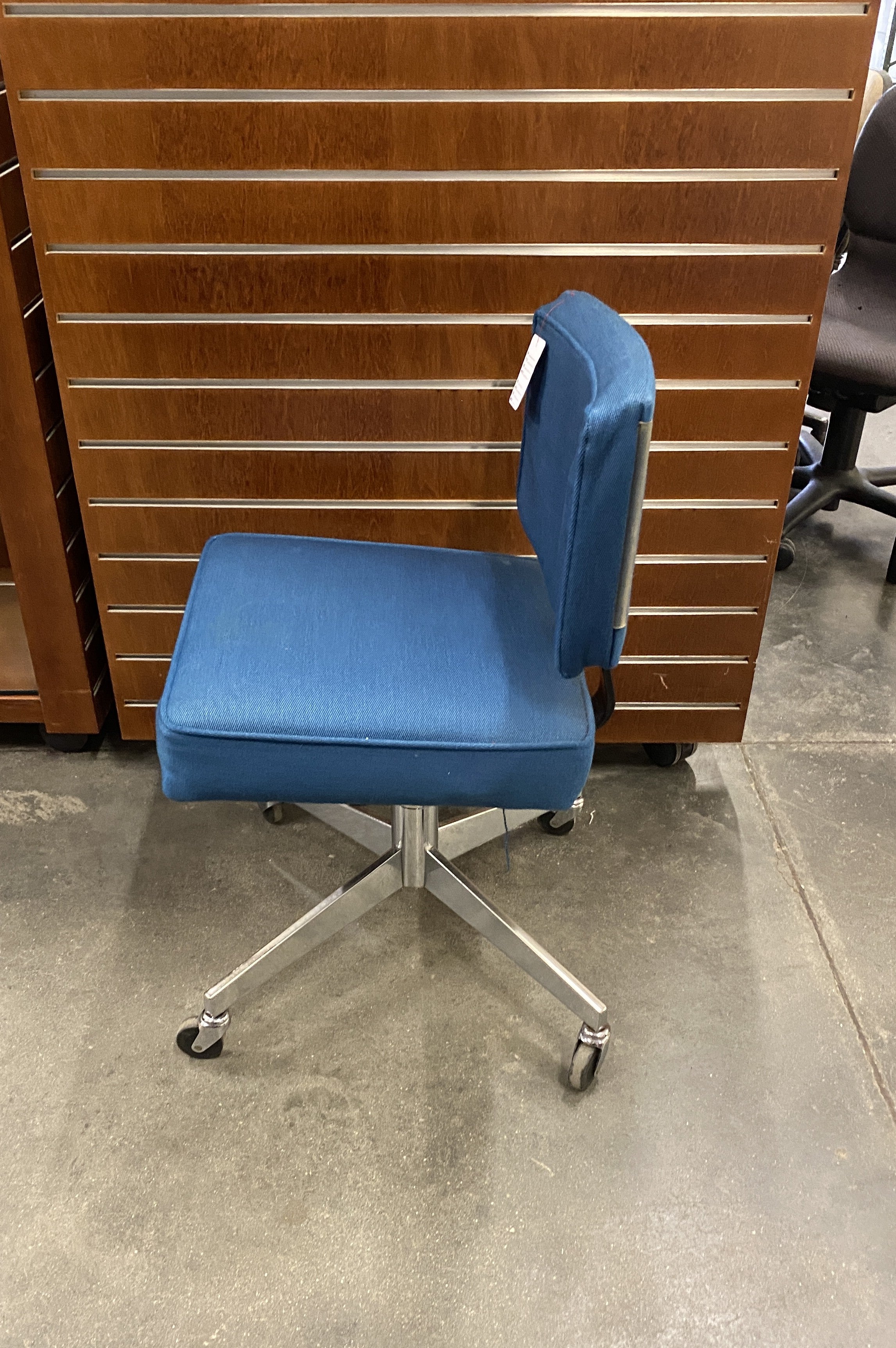 Steelcase Blue Fabric Armless Chair
