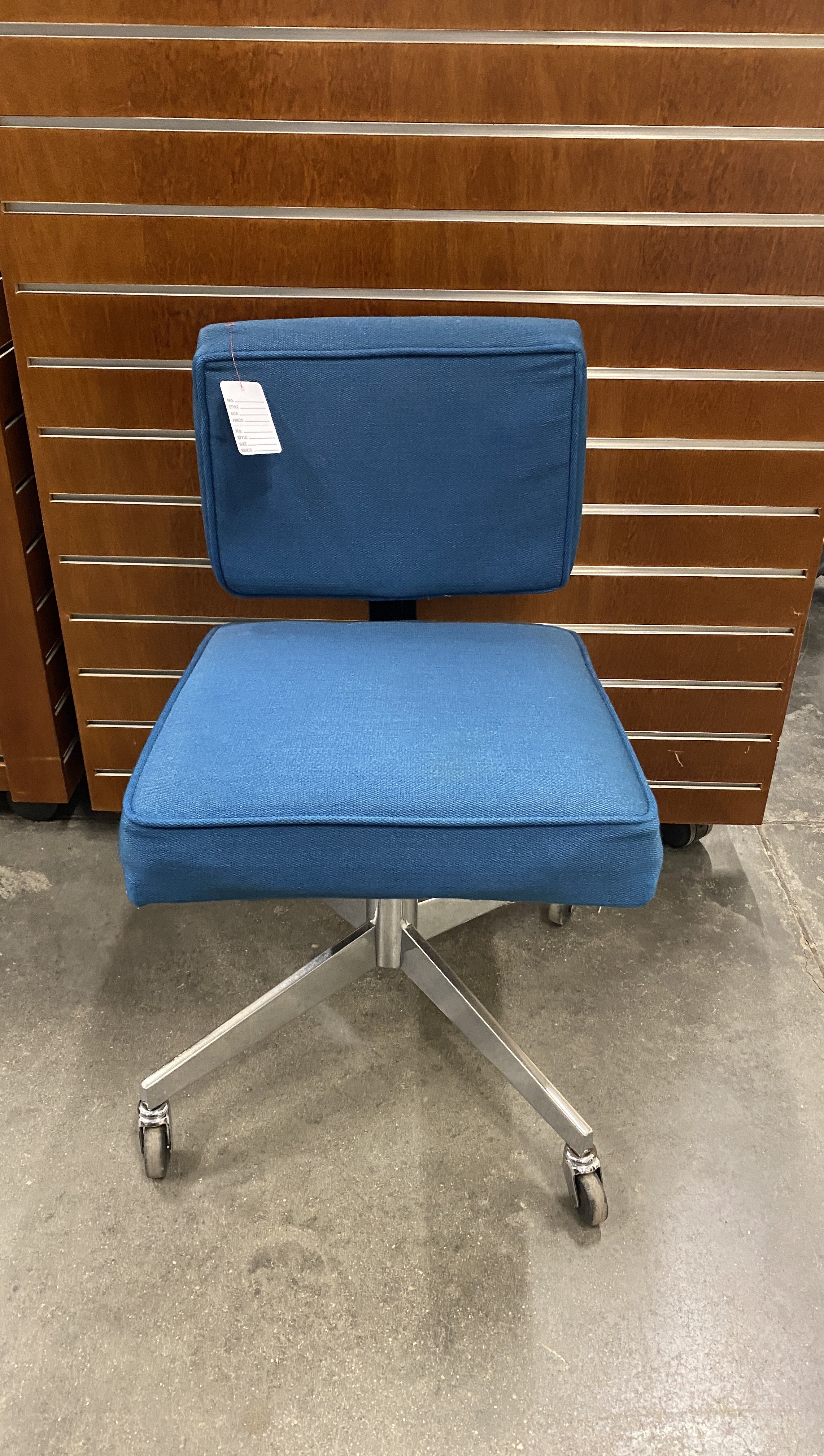 Steelcase Blue Fabric Armless Chair