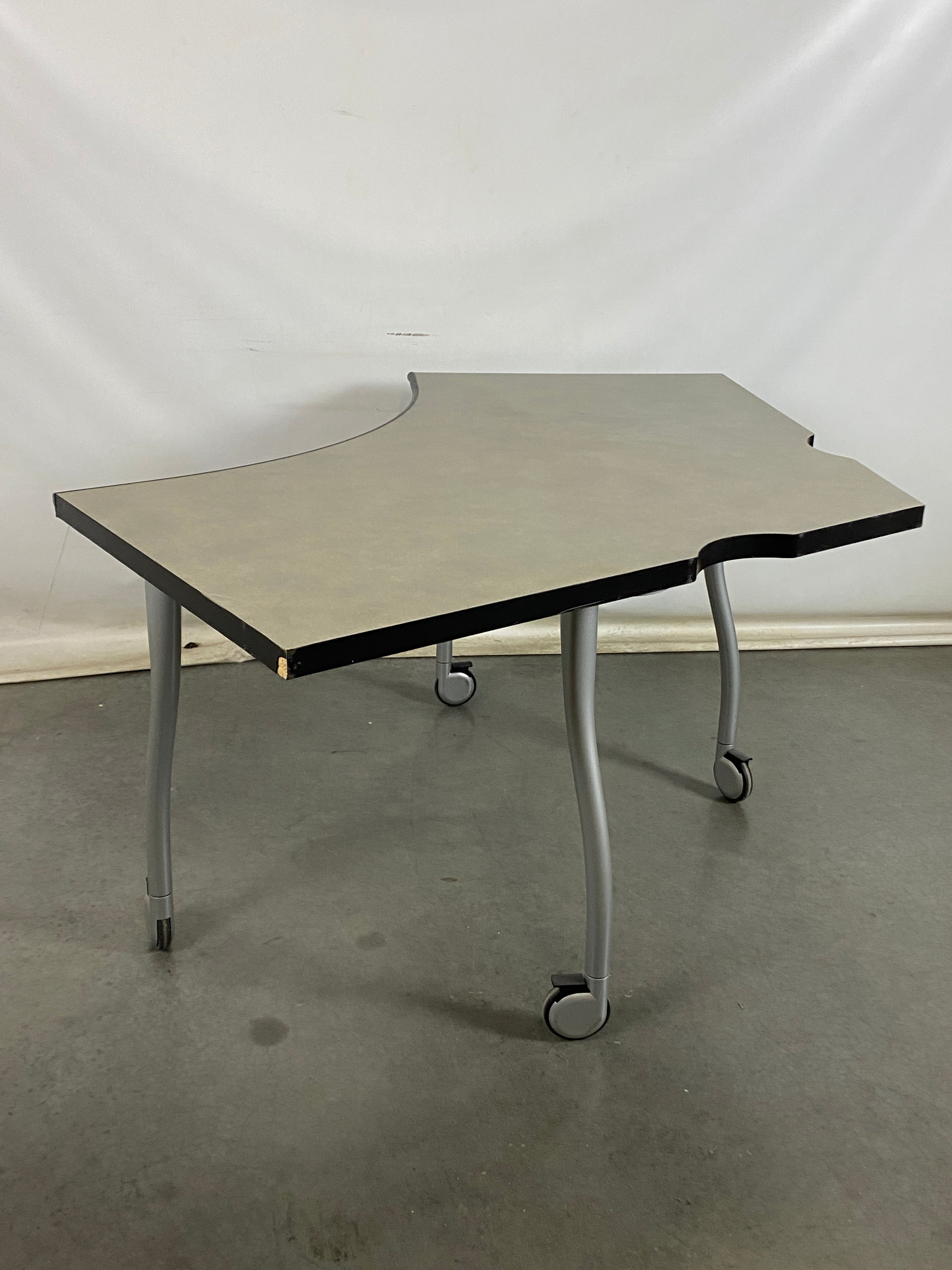 Steelcase Gray Corner Table w/Casters