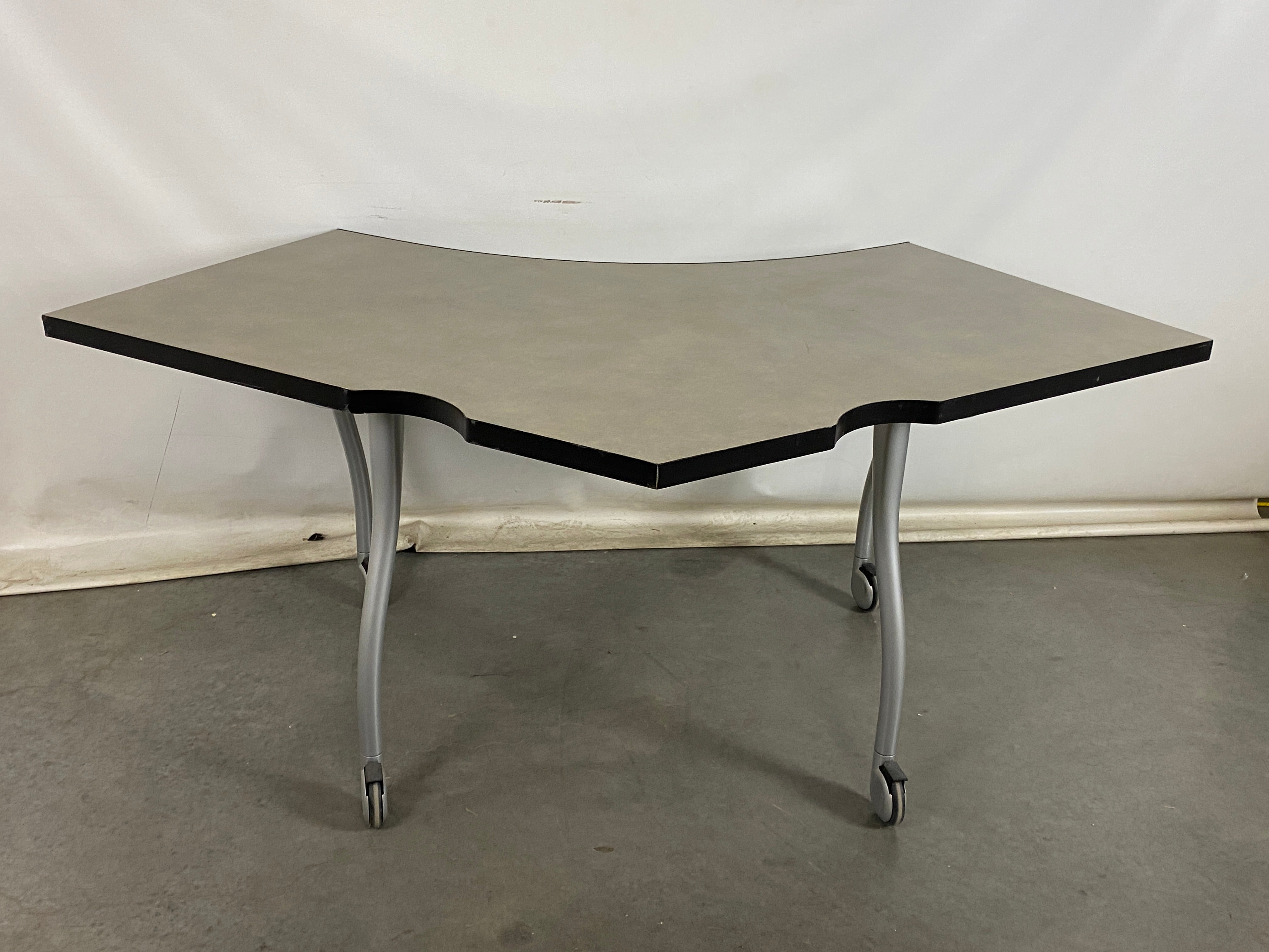 Steelcase Gray Corner Table w/Casters