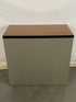 Steelcase Gray Metal Bookshelf Unit With Woodgrain Laminate Top