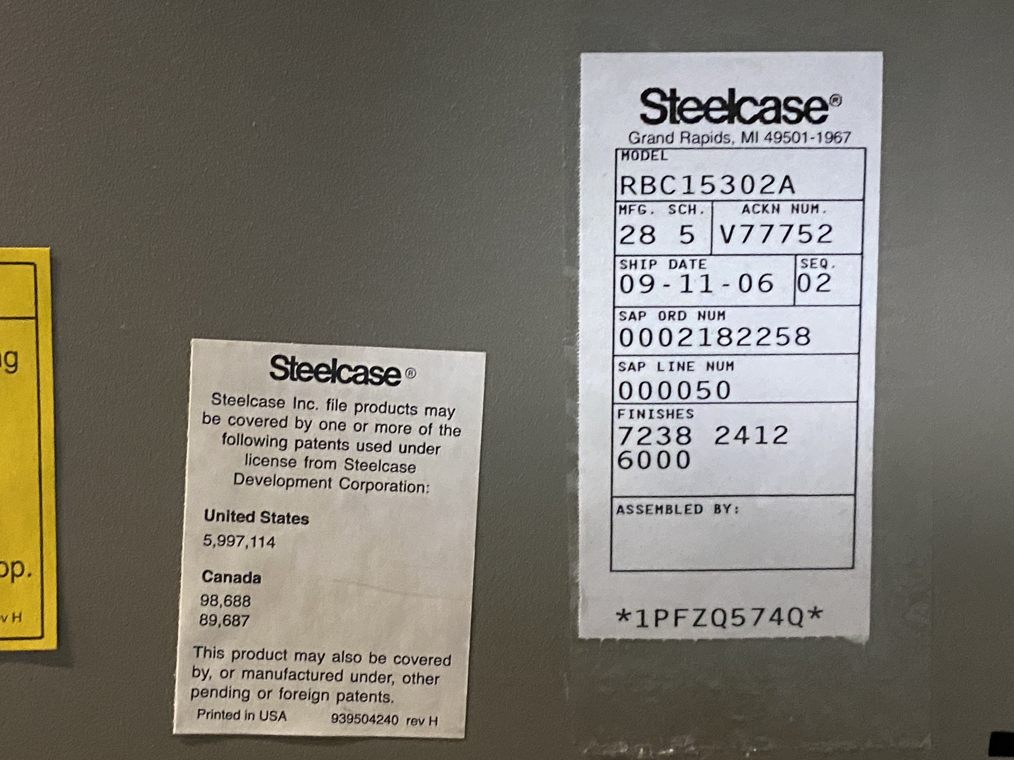 Steelcase Gray Metal Bookshelf Unit With Woodgrain Laminate Top