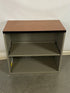 Steelcase Gray Metal Bookshelf Unit With Woodgrain Laminate Top