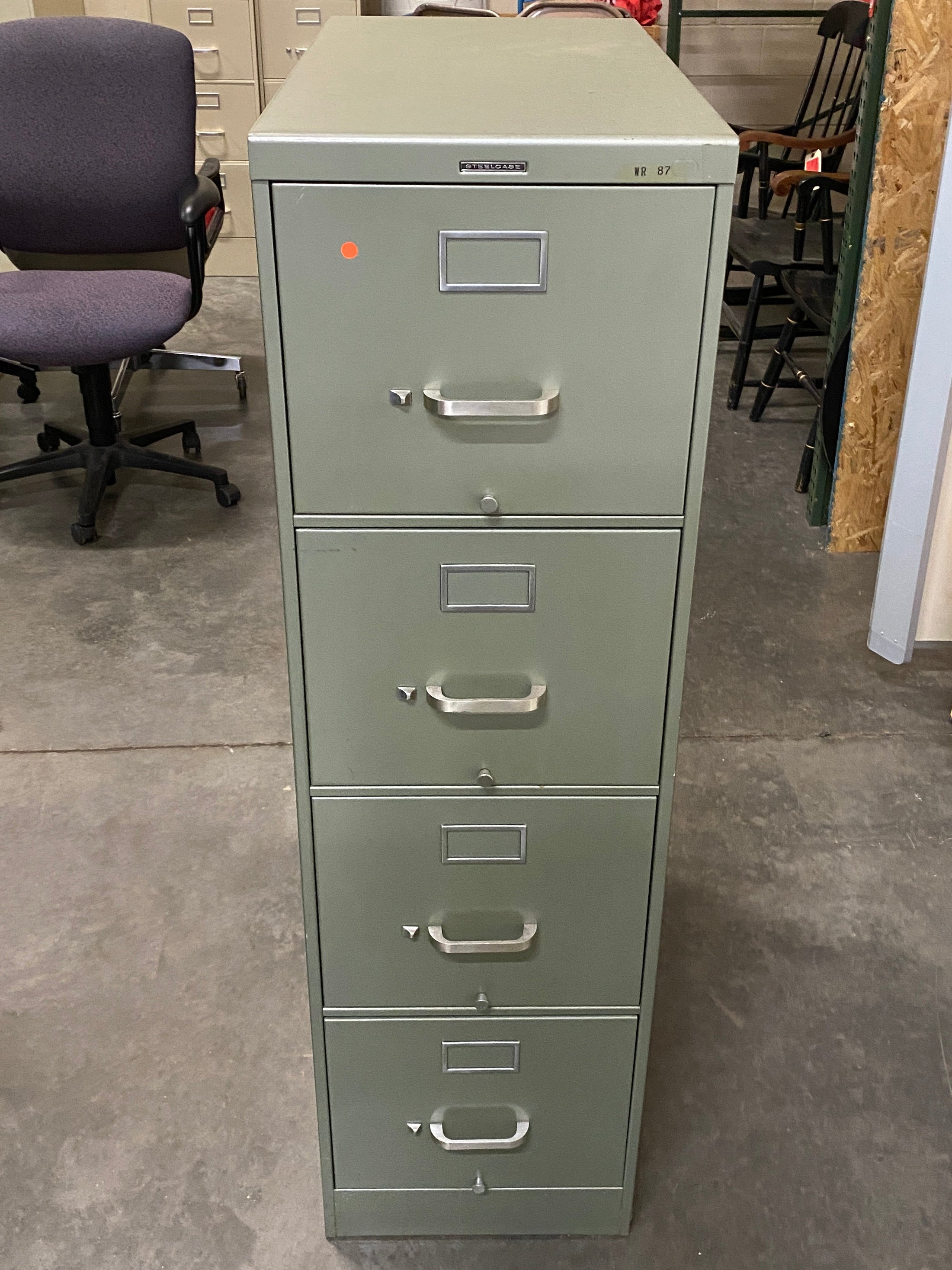 Steelcase Green 4 Drawer File Cabinet