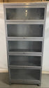 Steelcase Grey Barrister Glass Front Cabinet 5 Stack