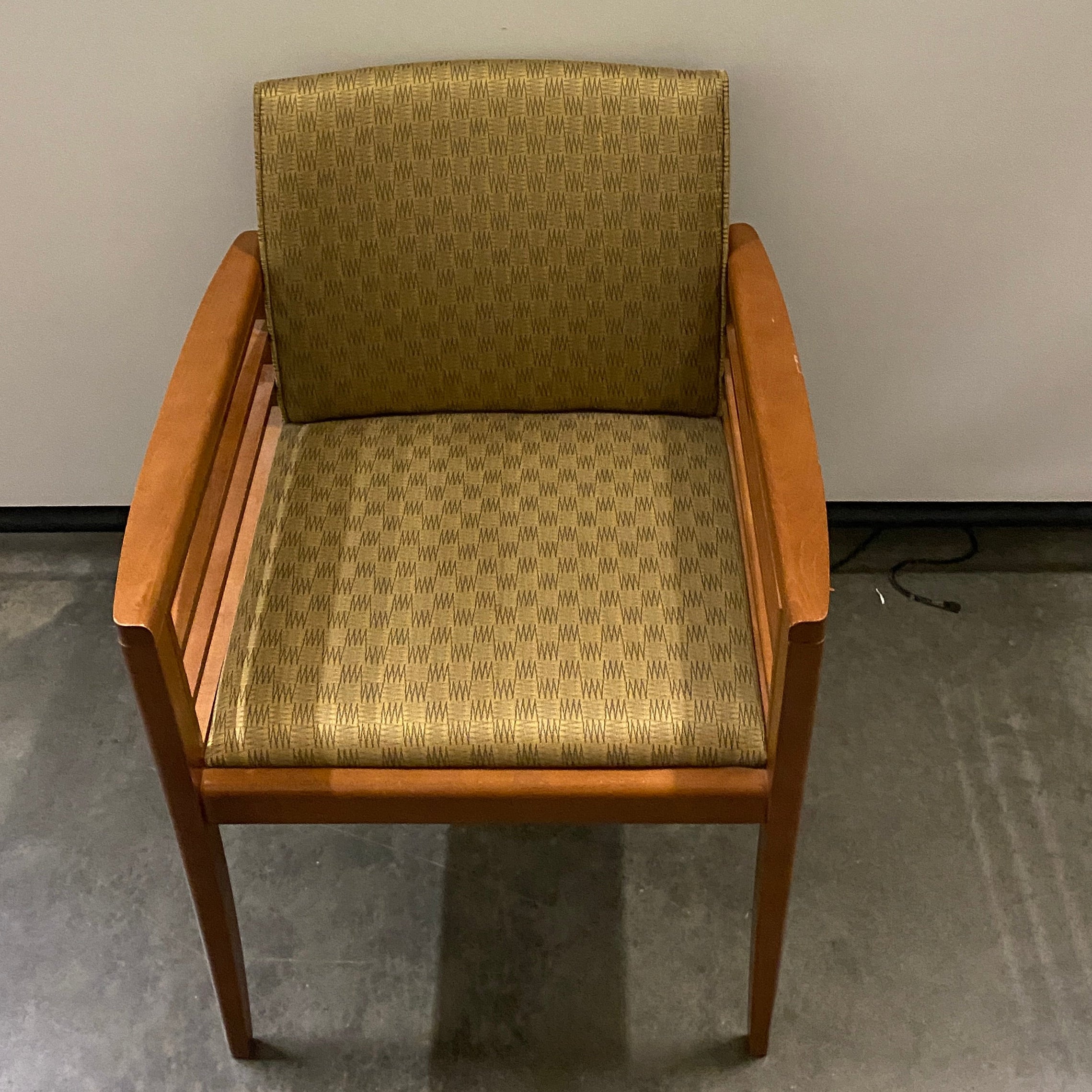 Steelcase Model 120L Wood Frame Upholstered Guest/Reception Arm Chair