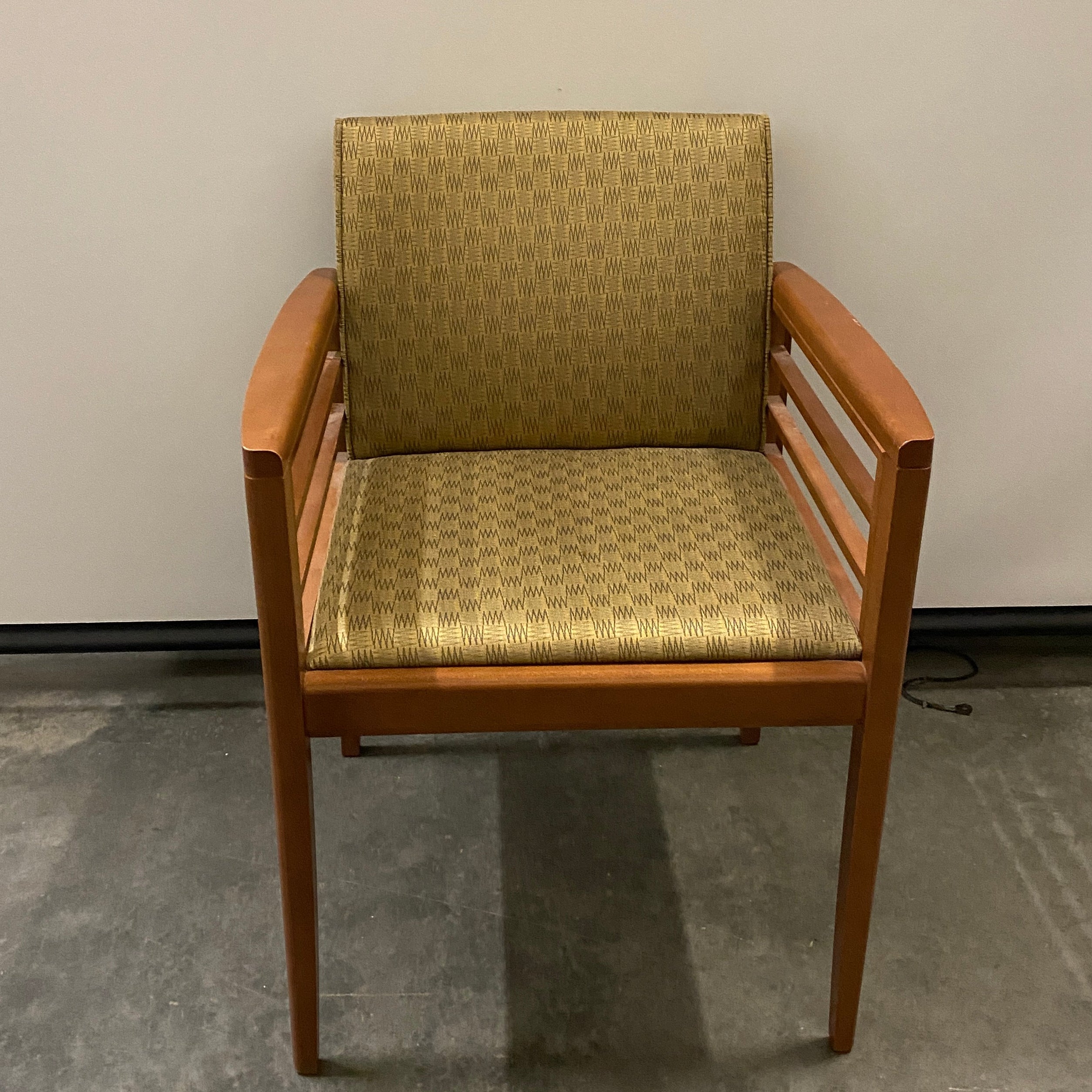Steelcase Model 120L Wood Frame Upholstered Guest/Reception Arm Chair