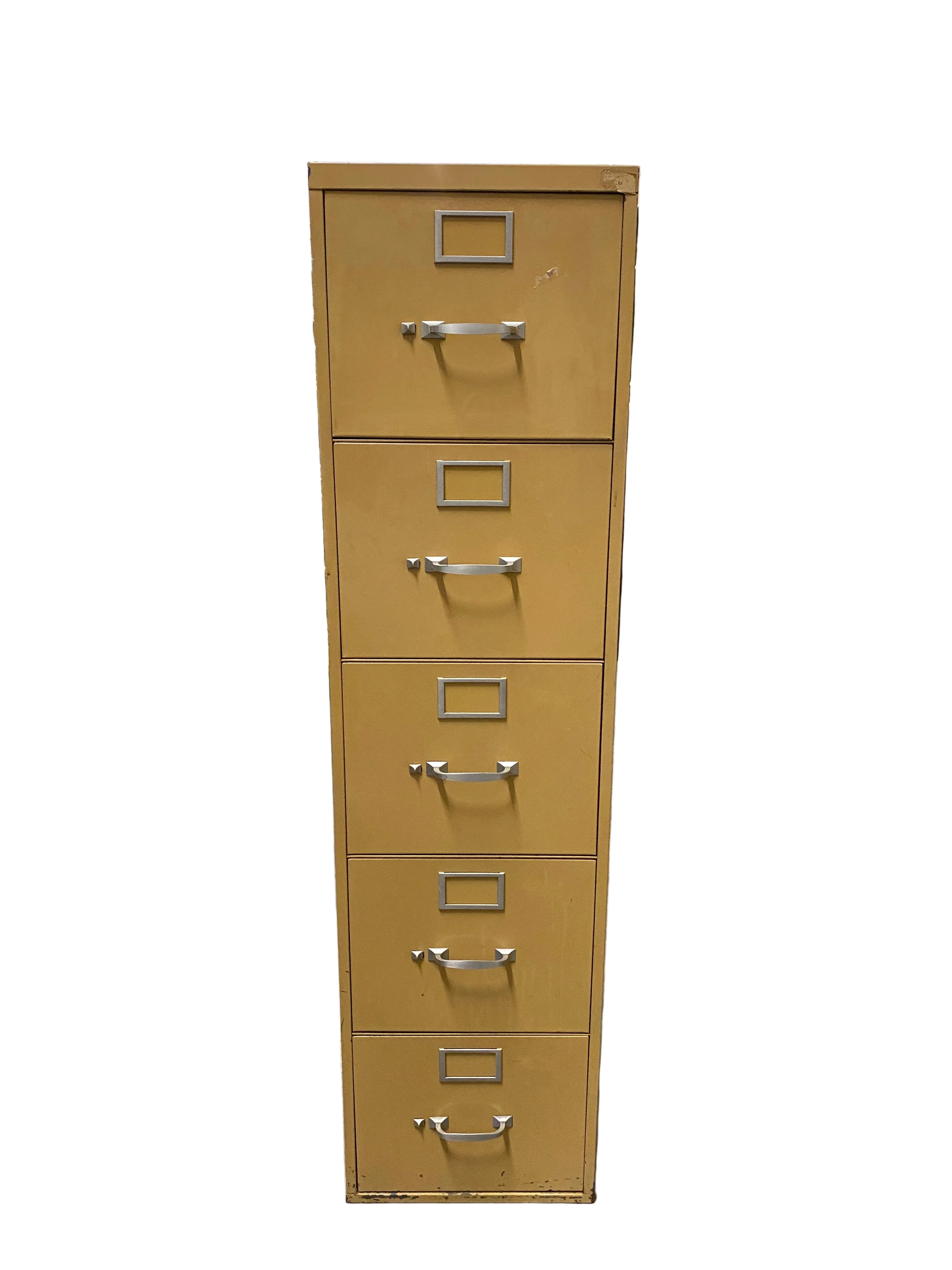 Steelcase Mustard Brown 5 Drawer Filing Cabinet