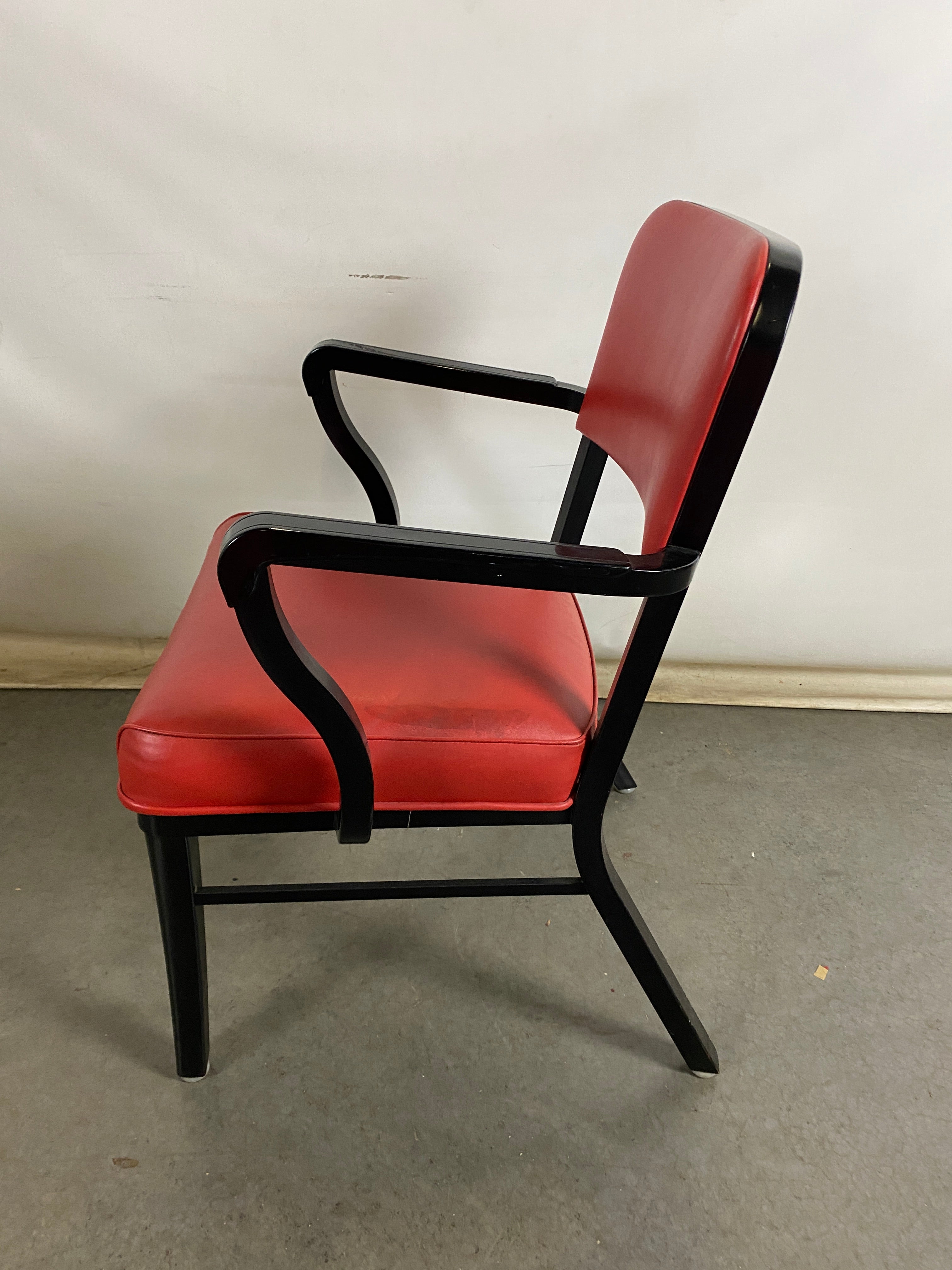 Steelcase Red Upholstered Chair with Arms