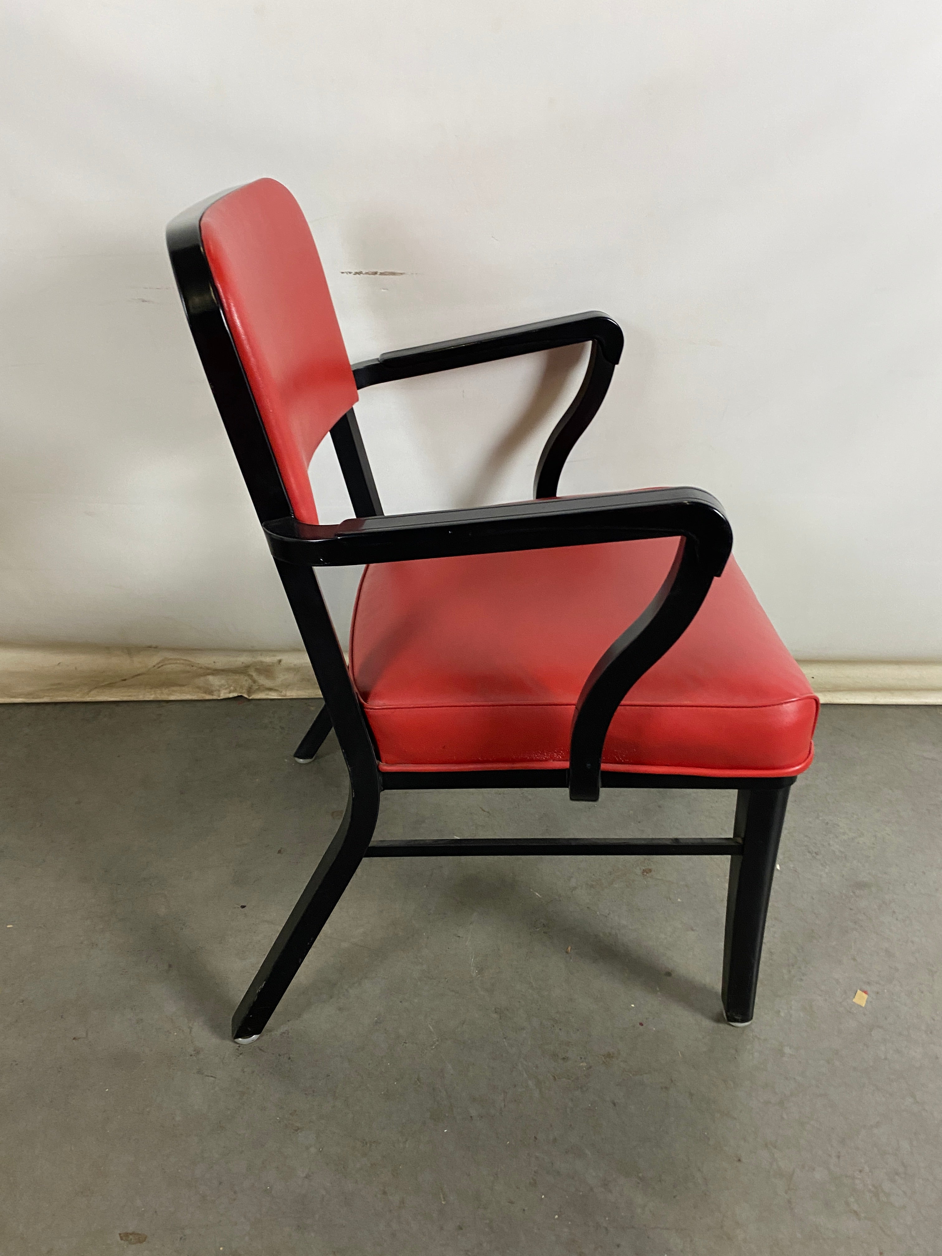 Steelcase Red Upholstered Chair with Arms
