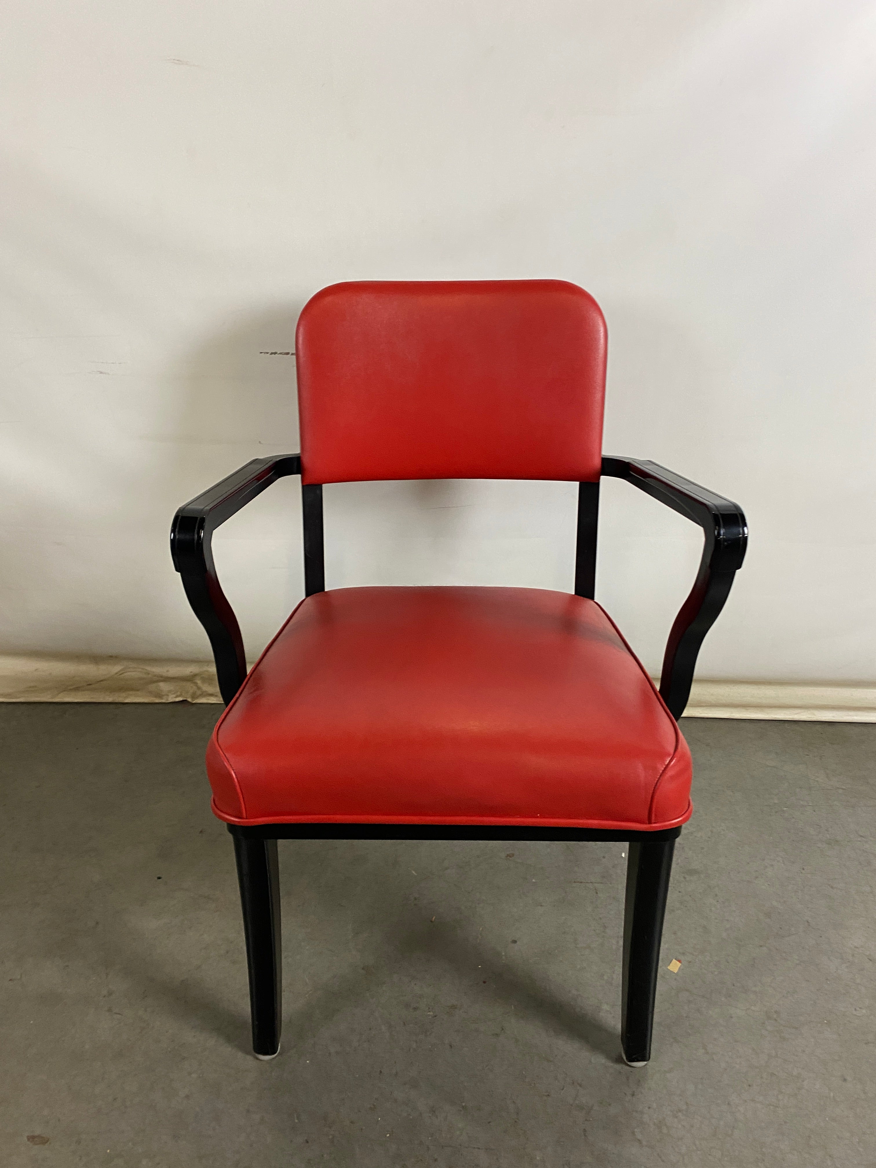 Steelcase Red Upholstered Chair with Arms