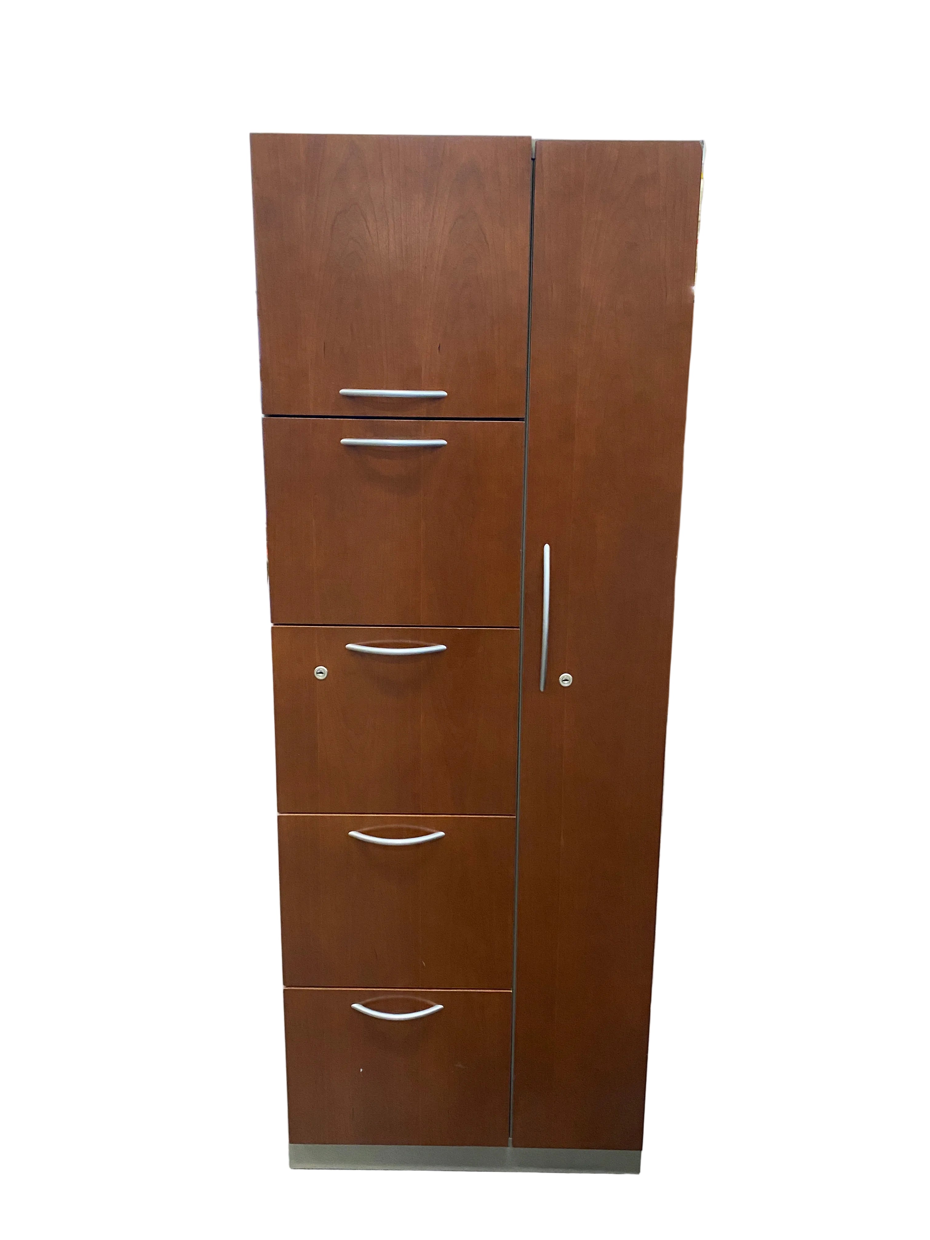 Steelcase # RVD24245RCP Right Side Closet Wooden Facade Cabinet With Drawers
