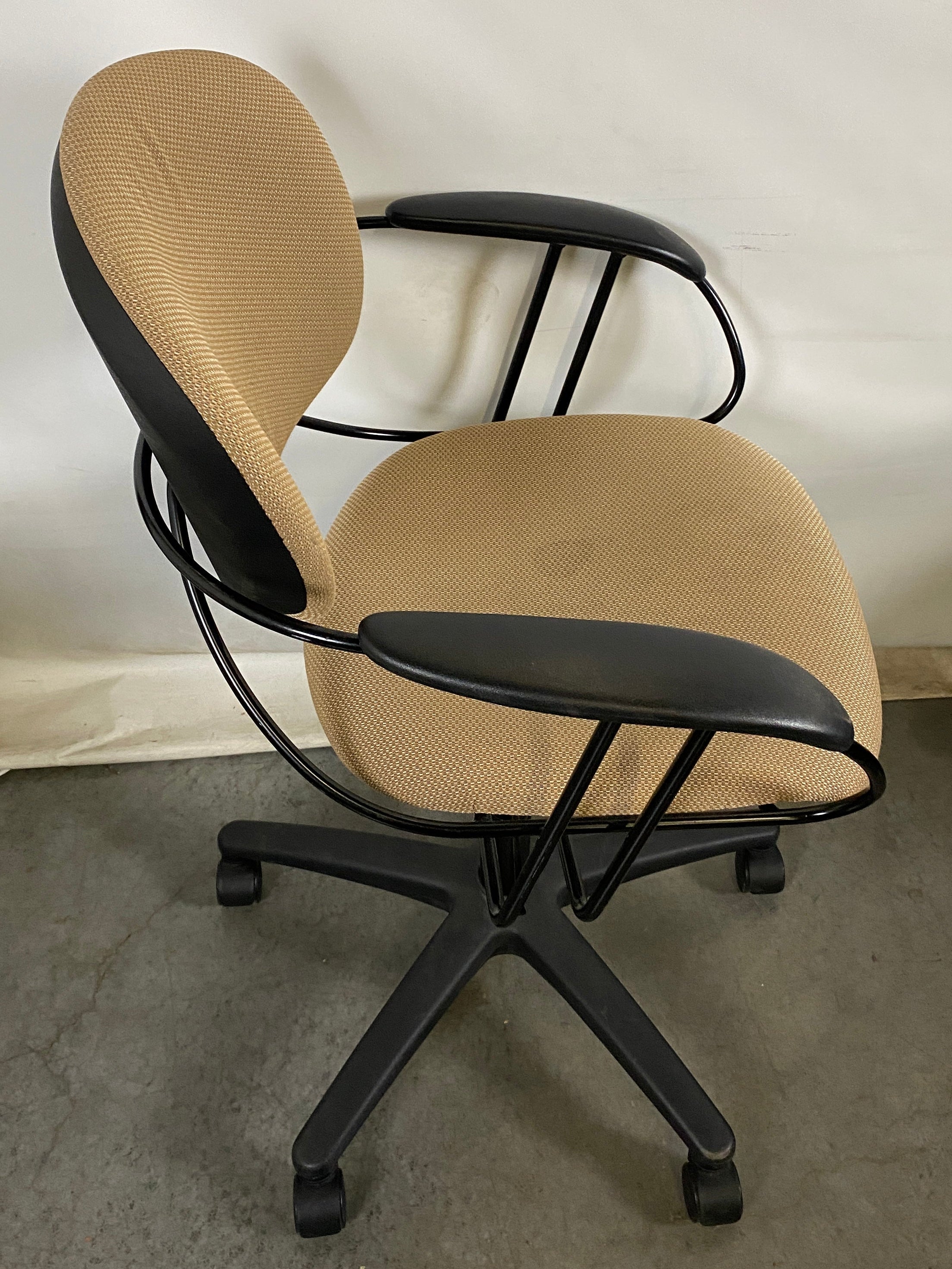 Steelcase Wire Frame Tan Upholstered Office Chair
