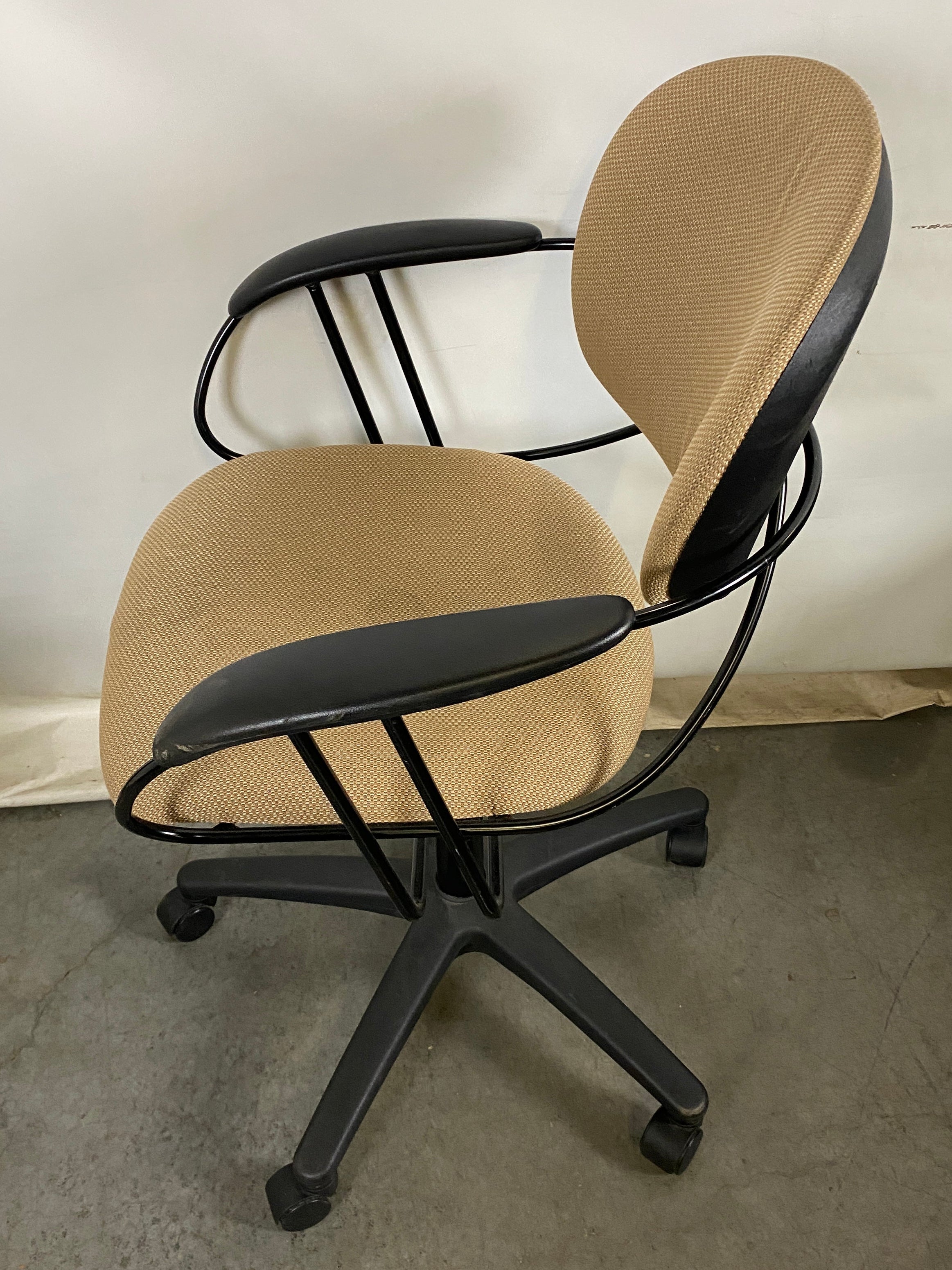 Steelcase Wire Frame Tan Upholstered Office Chair