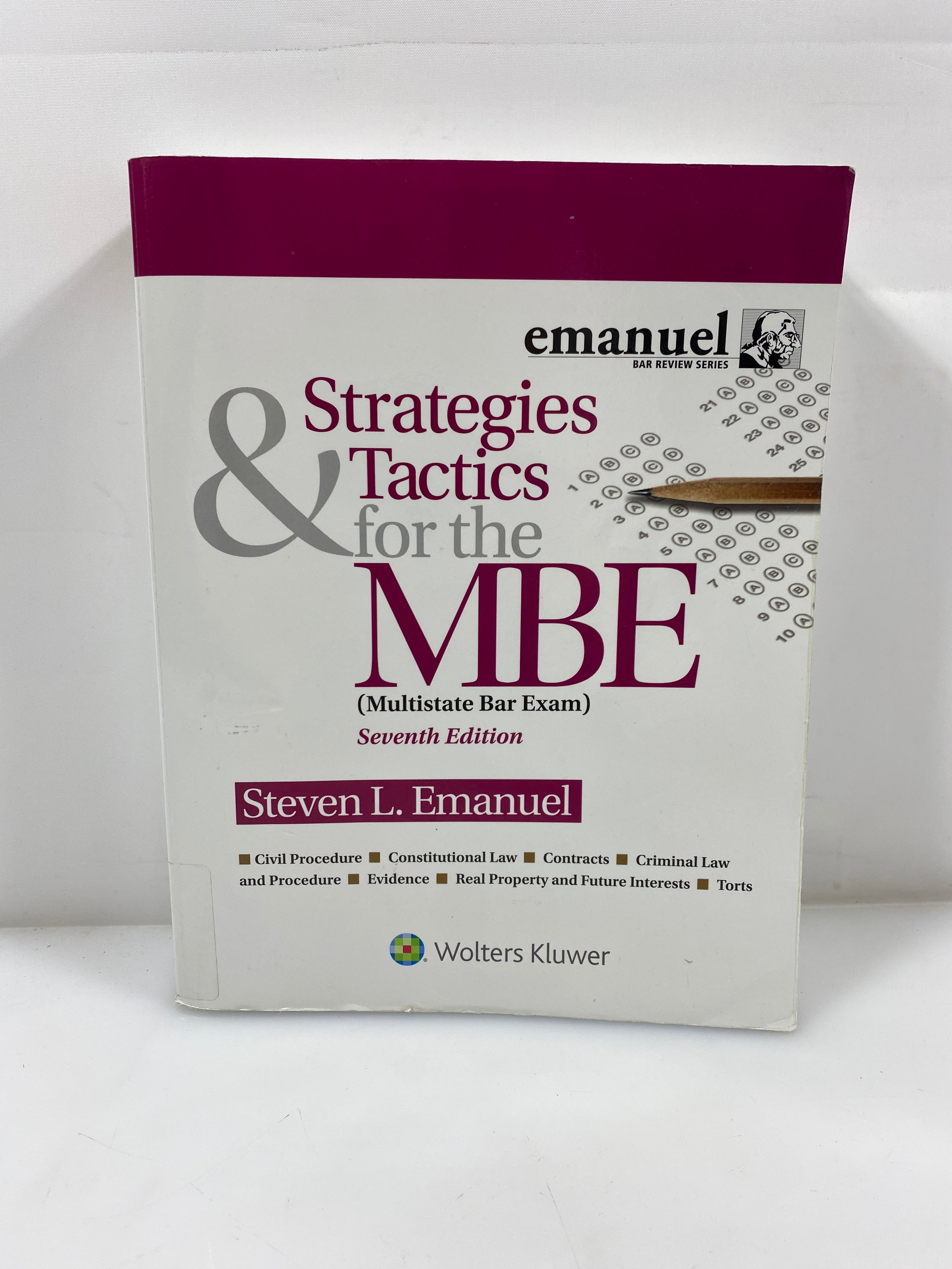 Strategies & Tactics for the MBE 7th Ed. Wolter Kluwer 2020 Ex-library SC