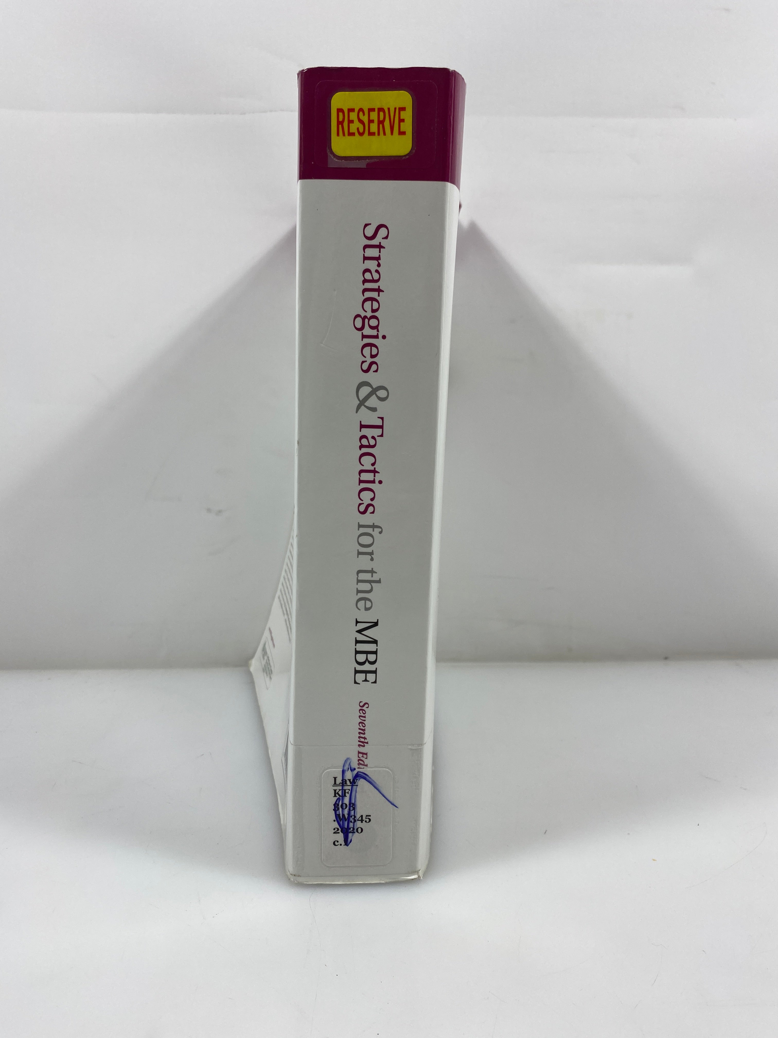 Strategies & Tactics for the MBE 7th Ed. Wolter Kluwer 2020 Ex-library SC